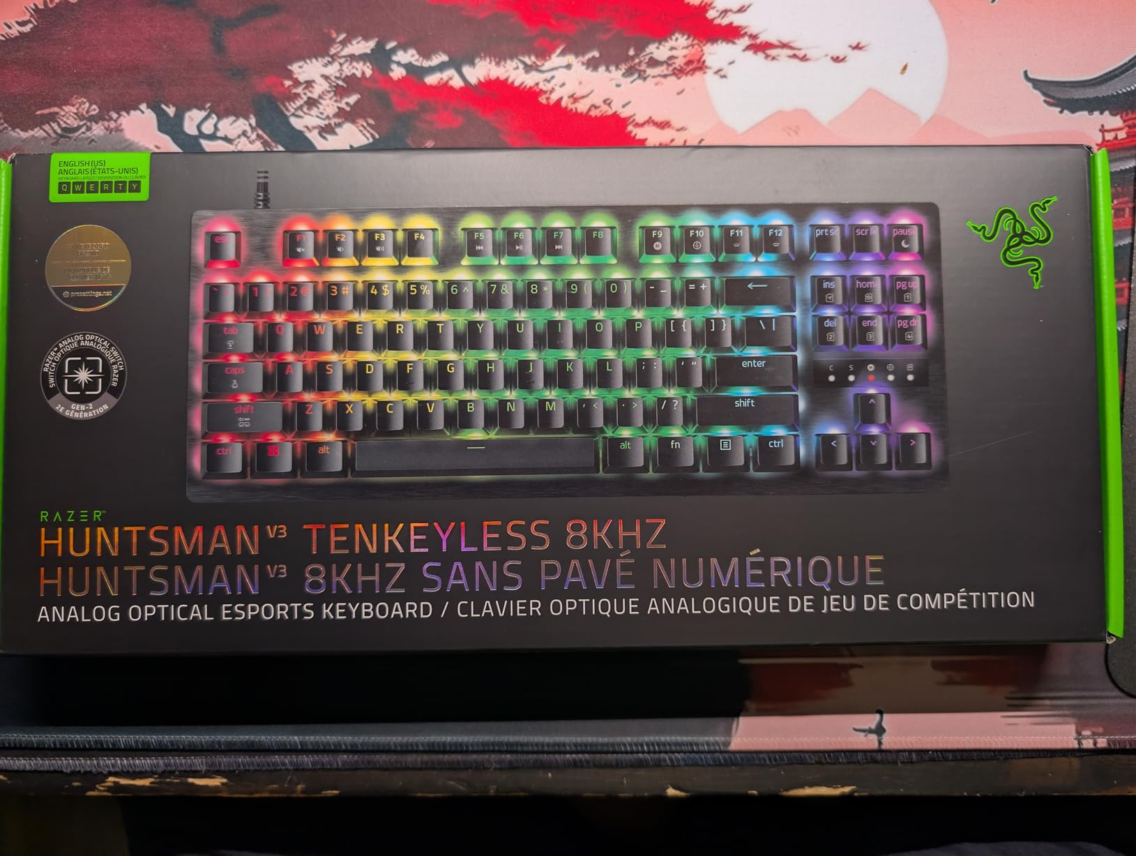 Razer Huntsman V3 TKL 8KHz Esports Gaming Keyboard - Analog Optical Switches Gen 2 with Rapid Trigger, Adjustable Actuation, Snap Tap, PBT Keycaps, True 8000hz Polling Rate, Onboard Memory - Black customer photo 1