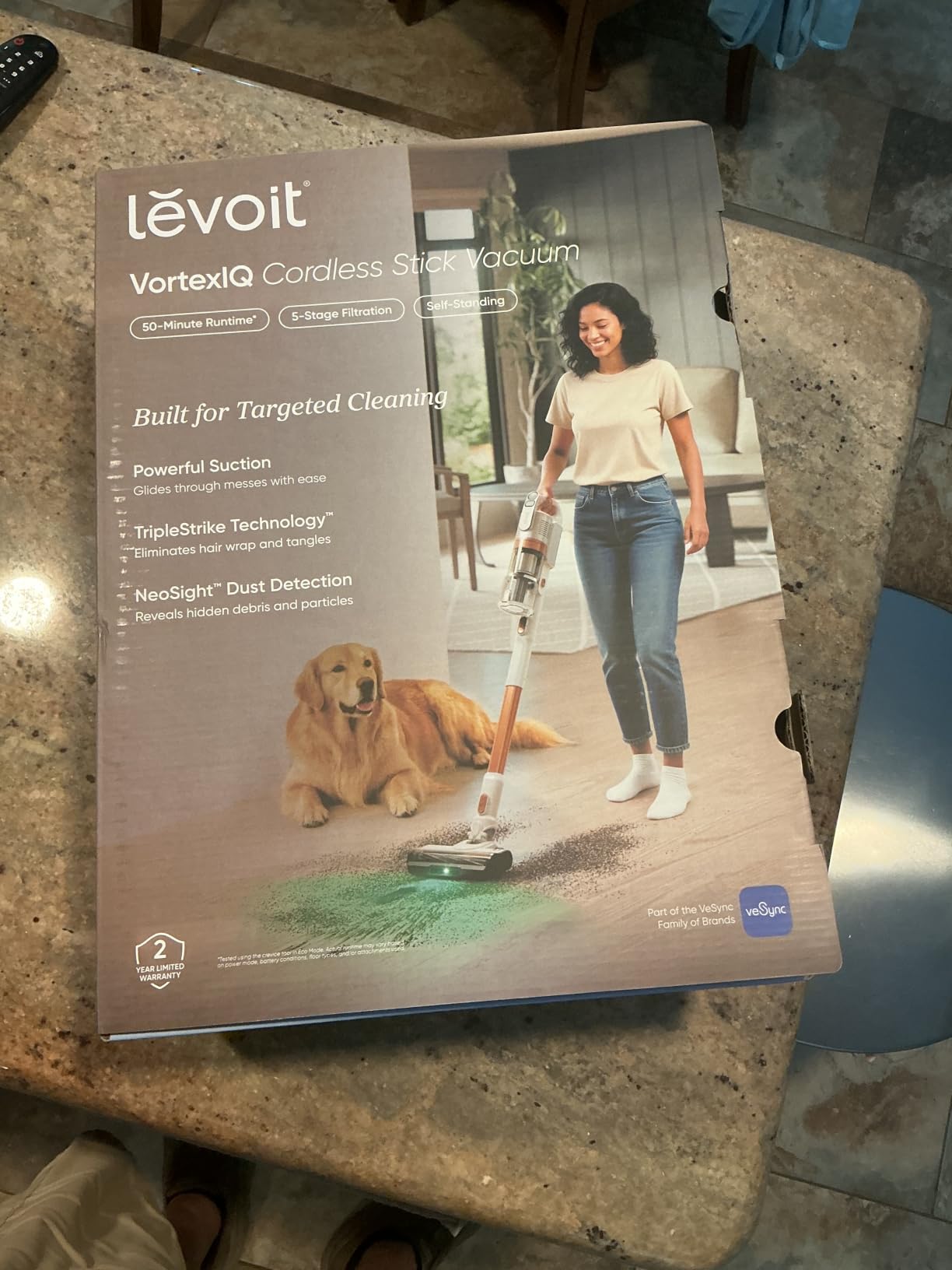 Levoit VortexIQ Cordless Vacuum Cleaner for Pet Hair, 50-Min Runtime | Powerful Suction, NeoSight Green Light Dust Reveal, Anti-Tangle Brush, Self-Standing, 180 Lay-Flat Design, HEPA Filter customer photo 2