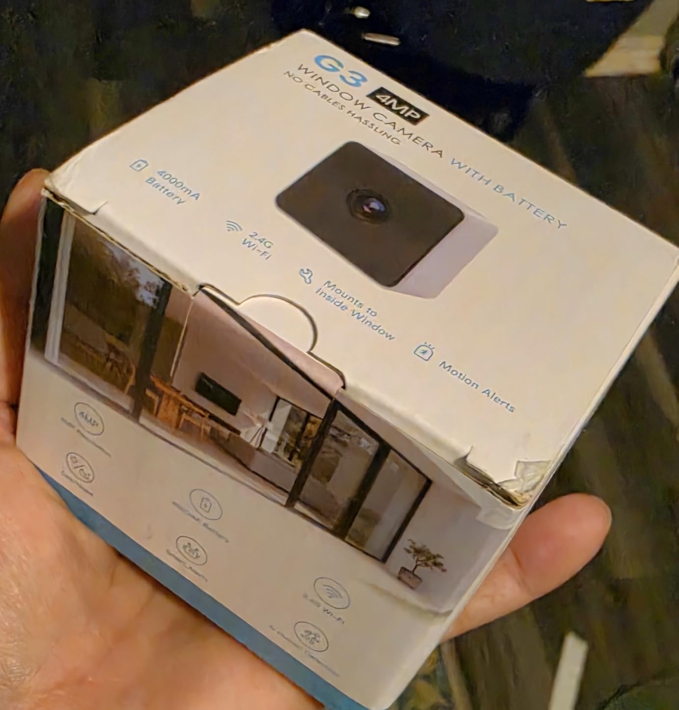 Wireless Window Camera for Indoor: No Wires No Power Outlet | 45-Day Battery for Rental Home Security with 4MP Color Night Vision - 3s DIY No Tools No Drill with Removable Magnetic Mount customer photo 2