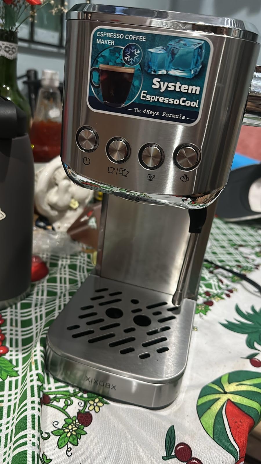XIXUBX Cold Brew Espresso Machine with Milk Frother, Grey | 20 Bar Italian Pump, Professional Temperature Control System, Food-Grade Materials, Stainless Steel, 42 oz Water Tank customer photo 2
