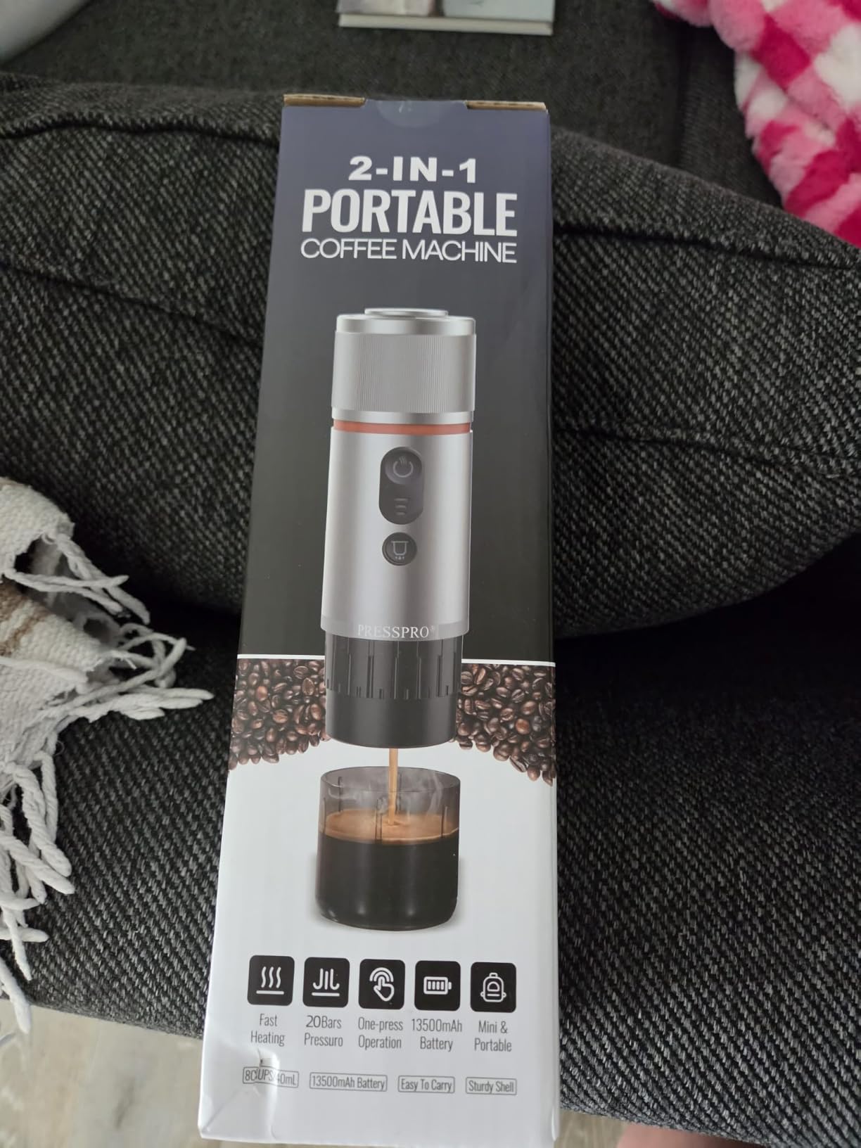 Portable Electric Espresso Maker，13500mAh Coffee Machine with USB-C | Self-Heating Mini Espresso Maker, 20 Bar Coffee Maker - Ground Coffee & NS Capsules, Travel, Fishing, Hiking, Party, Gym, Office customer photo 1