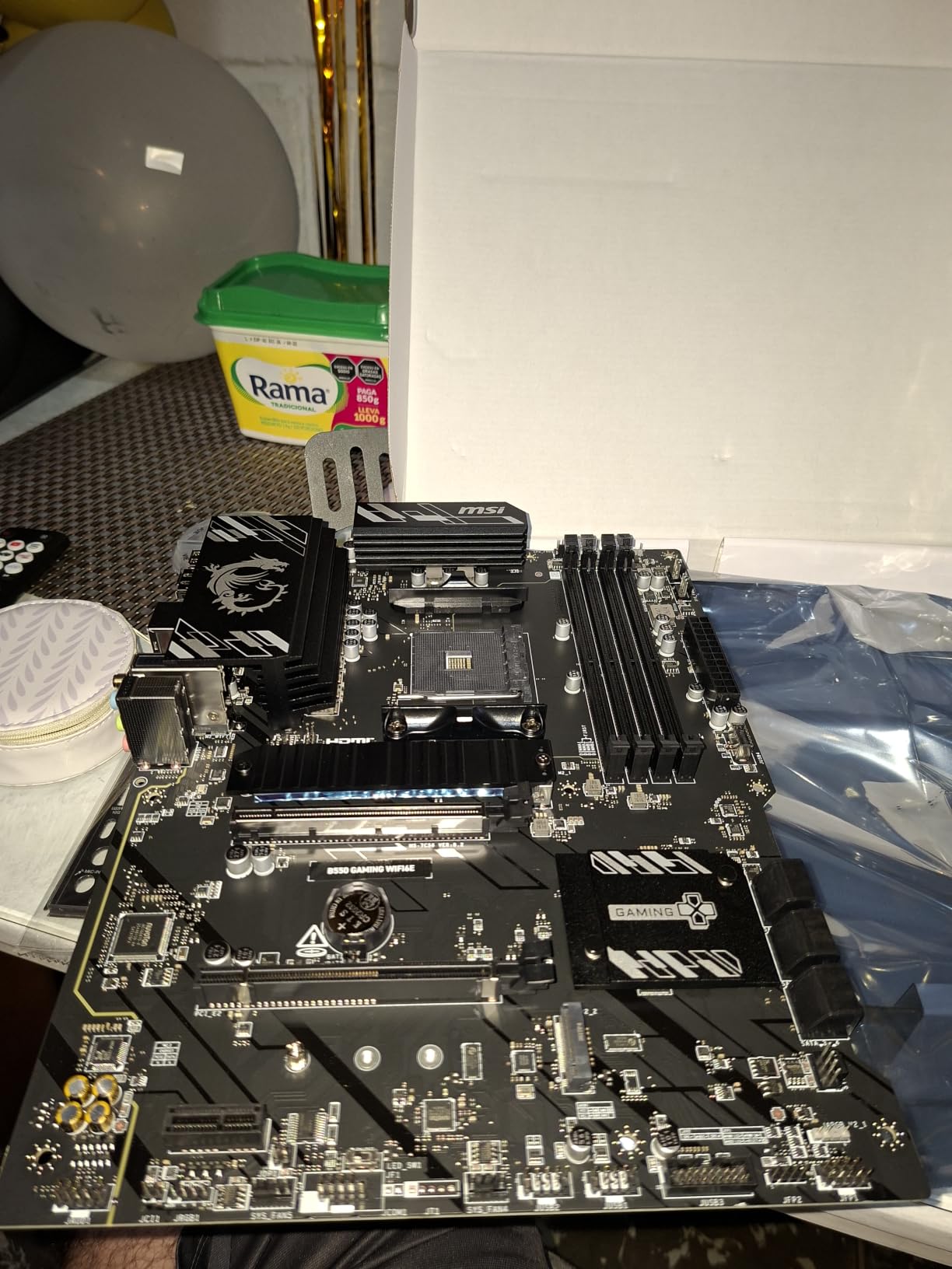 MSI B550 Gaming WIFI6E Motherboard, ATX - Supports AMD Ryzen 5000 Series, 5000 G-Series, 4000 G-Series and 3000 Series Processors, AM4 - DDR4 Memory Boost 4800+MHz/OC, PCIe 4.0 x16, M.2 Gen4, 1G LAN customer photo 2