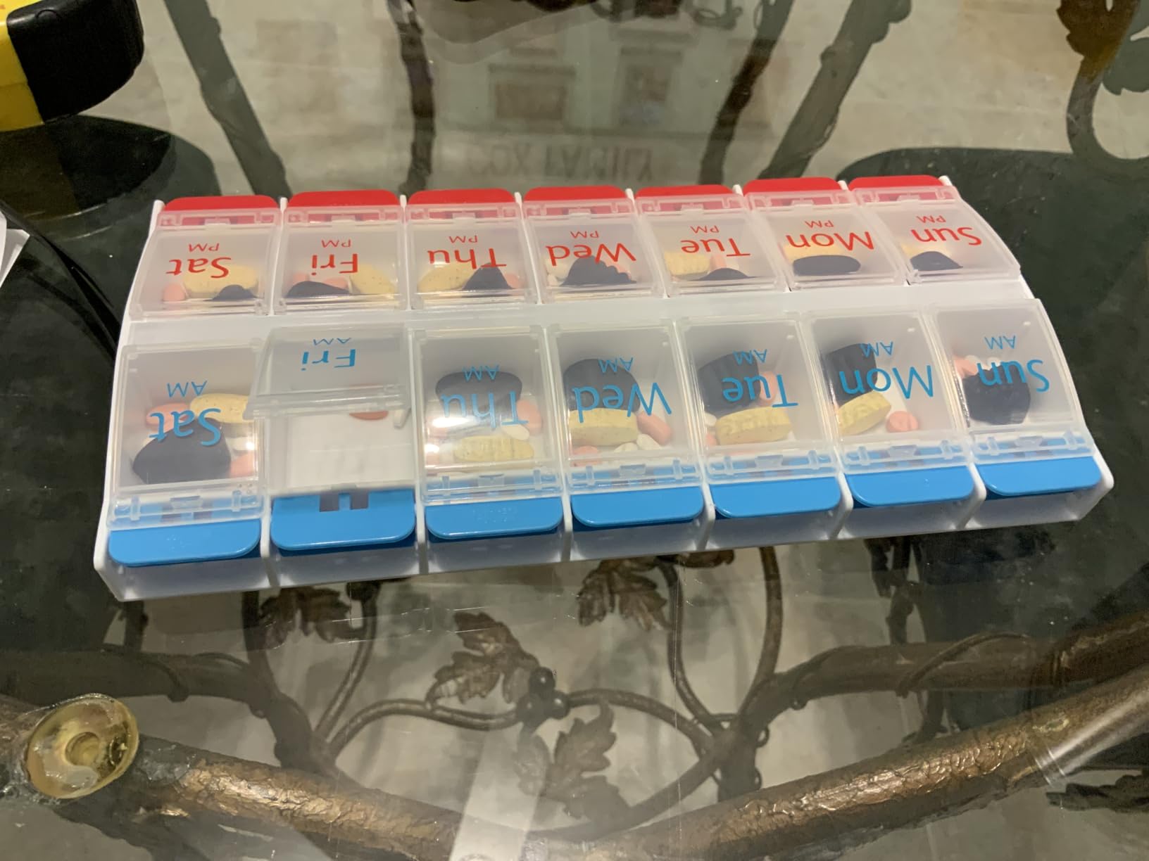 Ezy Dose Weekly (7-Day) AM/PM Pill Organizer, X-Large Case, Blue/Purple customer photo 1