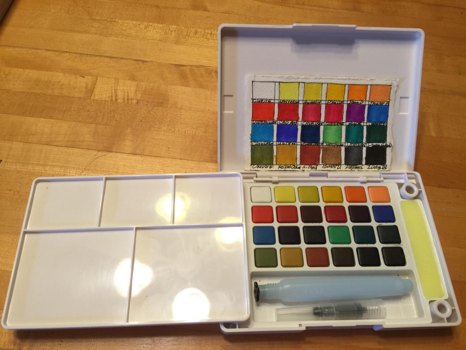 Sakura Koi Pocket Field Sketch Kit - Watercolor Sets for Painting On the Go - 24 Colors - 1 Water Brush - 1 Sponge - 1 Mixing Palette customer photo 2