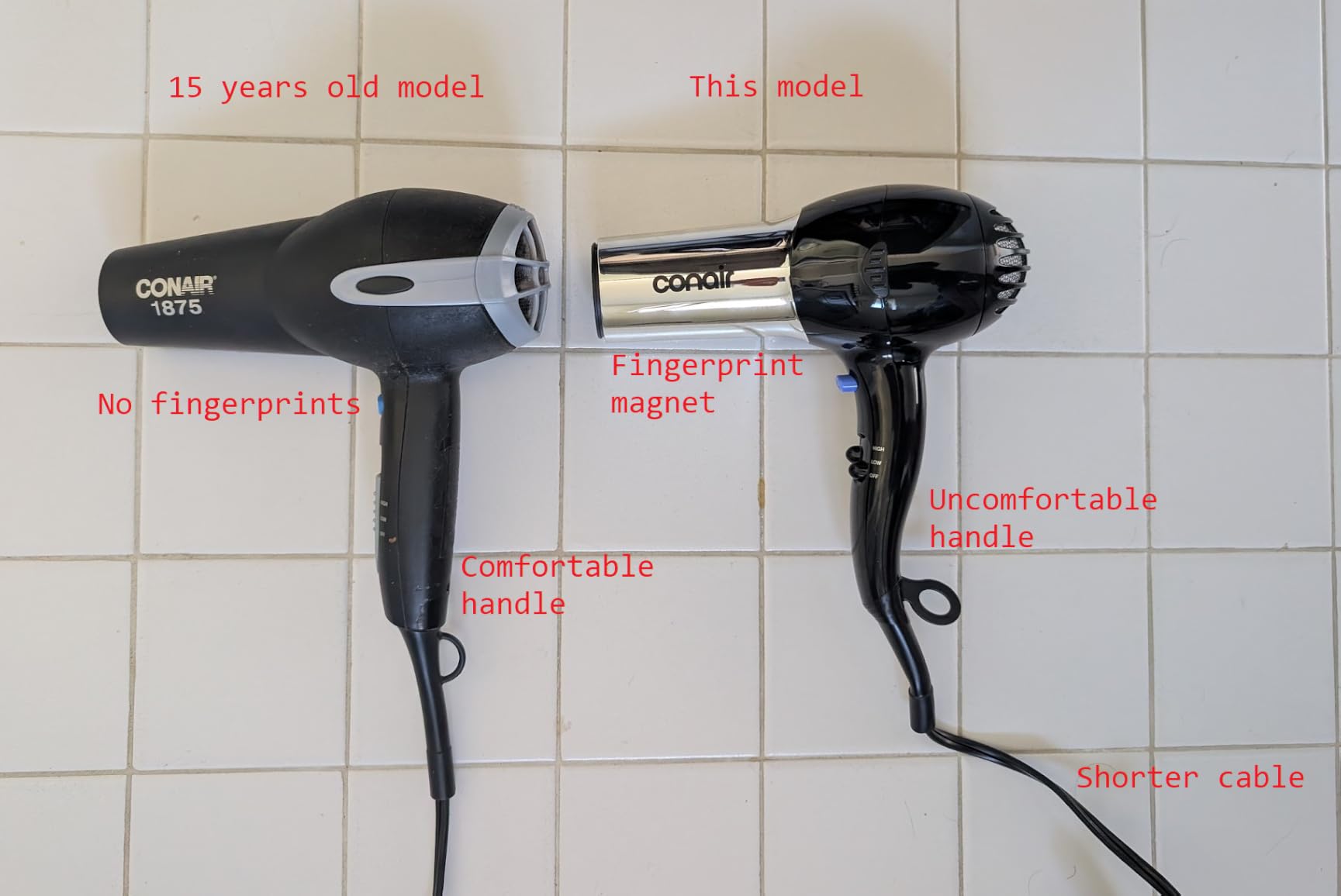 Conair Ionic Hair Dryer with Concentrator Attachment, 1875W, Full Size customer photo 1
