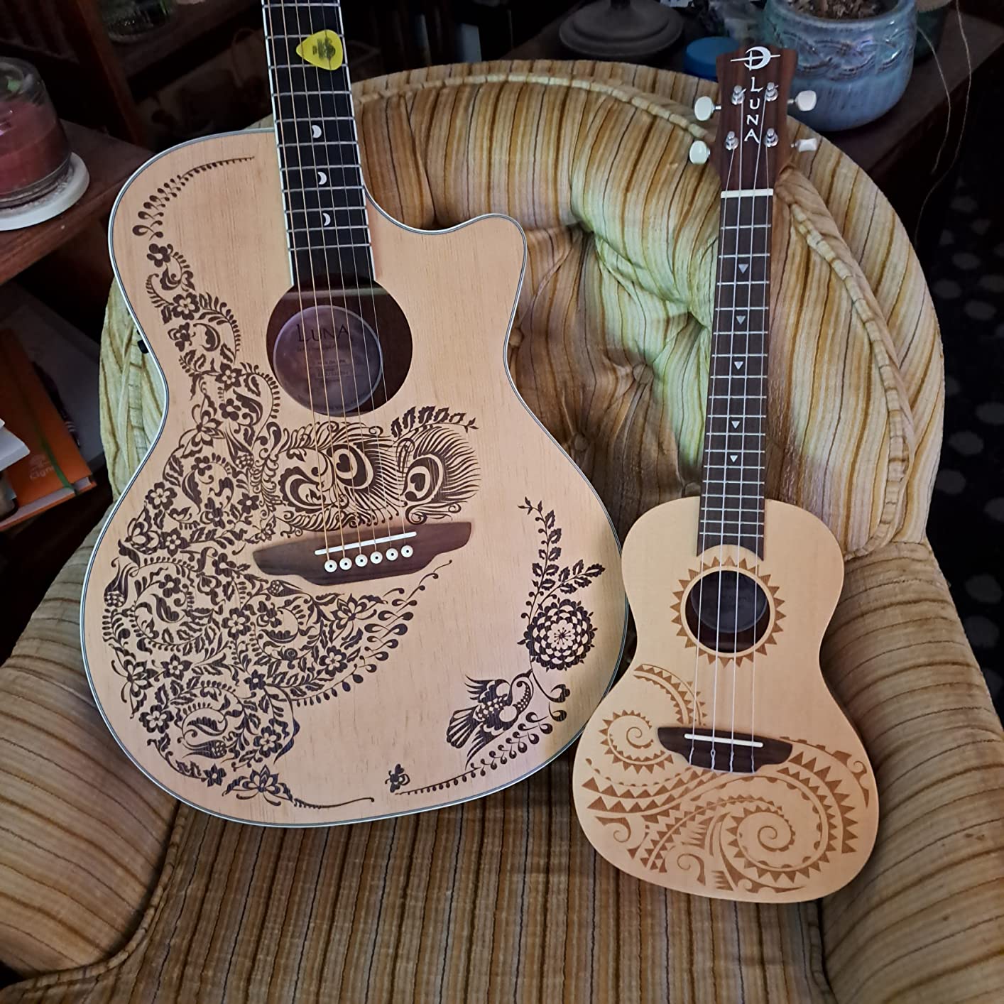 Luna Tattoo Concert Mahogany Ukulele with Gig Bag, Satin Natural customer photo 2