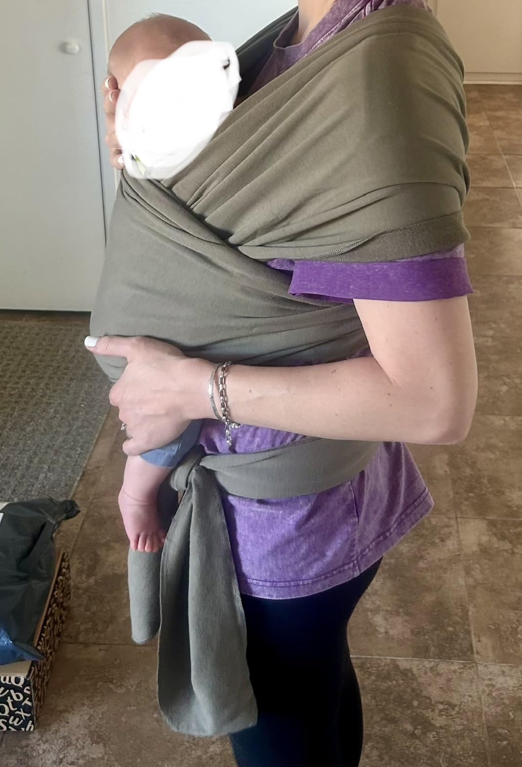 Boba Baby Wrap Carrier - Stretch Cotton Newborn Sling, Grey customer photo 1