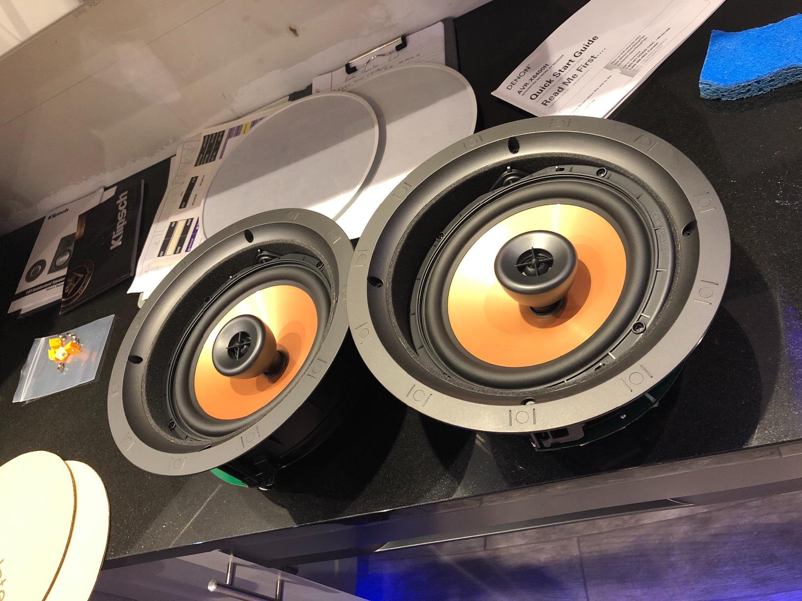Klipsch Outdoor/Surround in-Ceiling Speaker Soundbar Home Speaker, Set of 1, White (CDT-5800-C II) customer photo 1