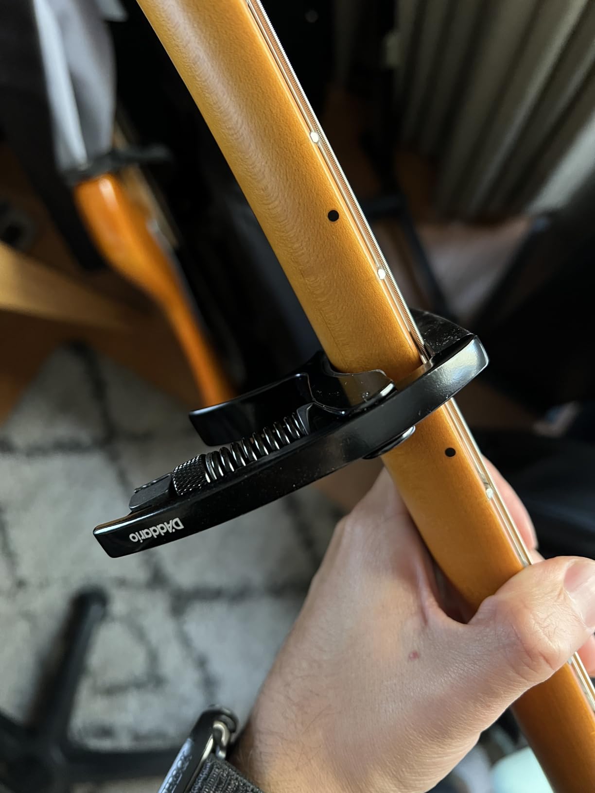 D'Addario NS Tri-Action Guitar Capo, Black customer photo 1