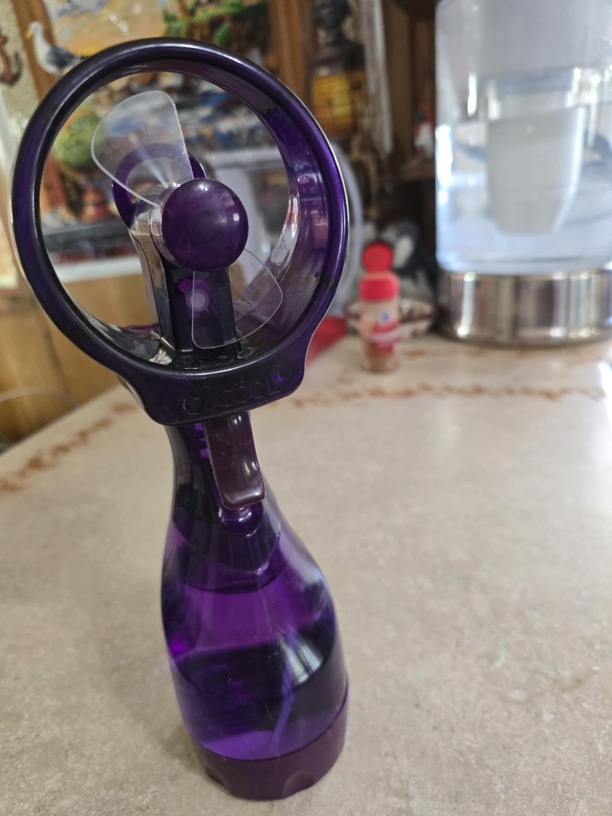 O2COOL Deluxe Handheld Misting Fan Battery Powered Purple customer photo 1