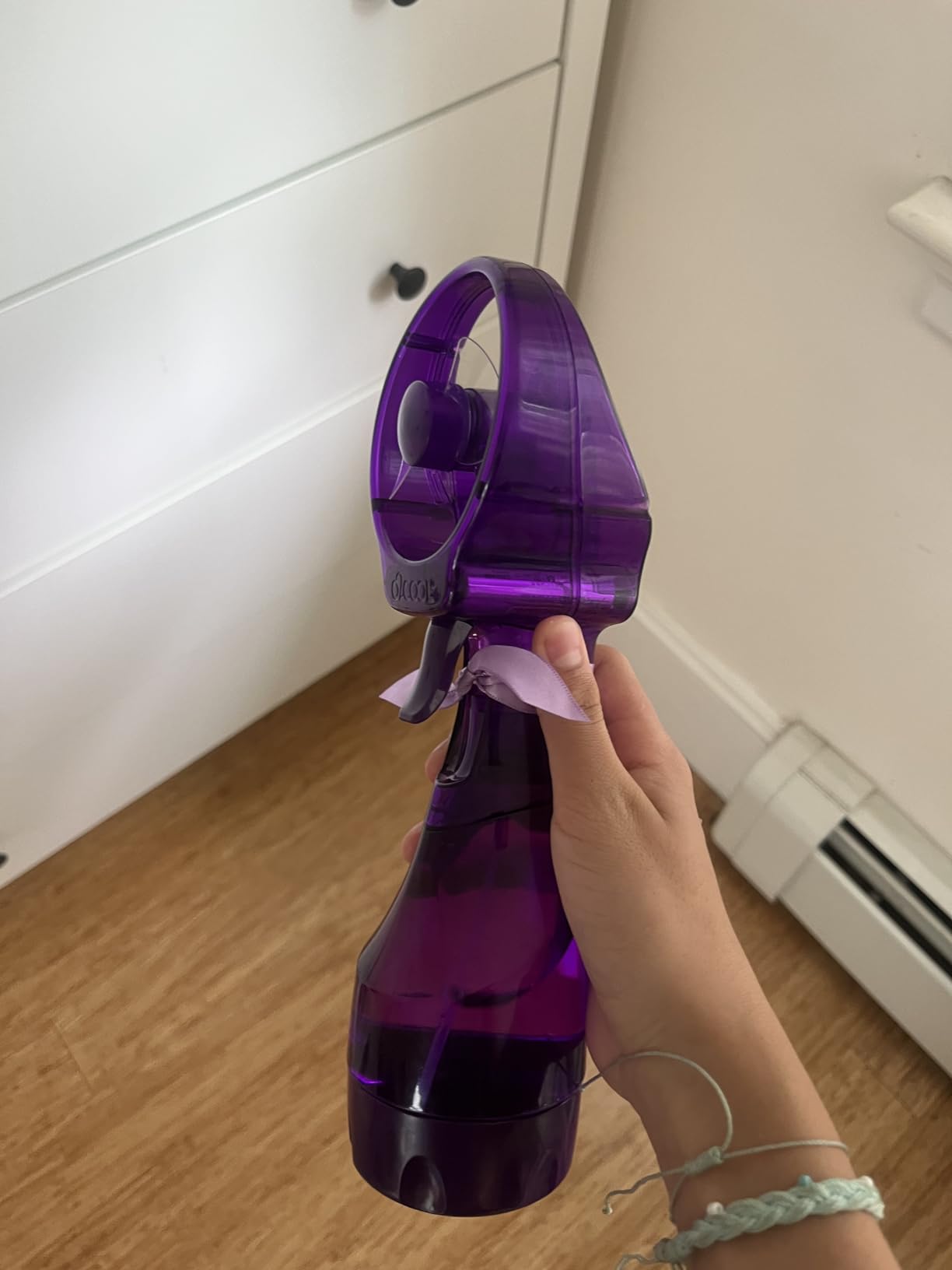 O2COOL Deluxe Handheld Misting Fan Battery Powered Purple customer photo 2