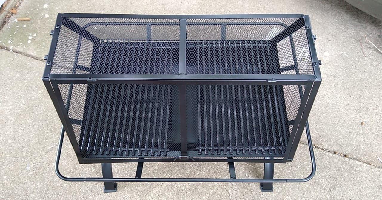 Sunnydaze Northland Rectangle Fire Pit with Grill, Heavy Duty Steel, 36