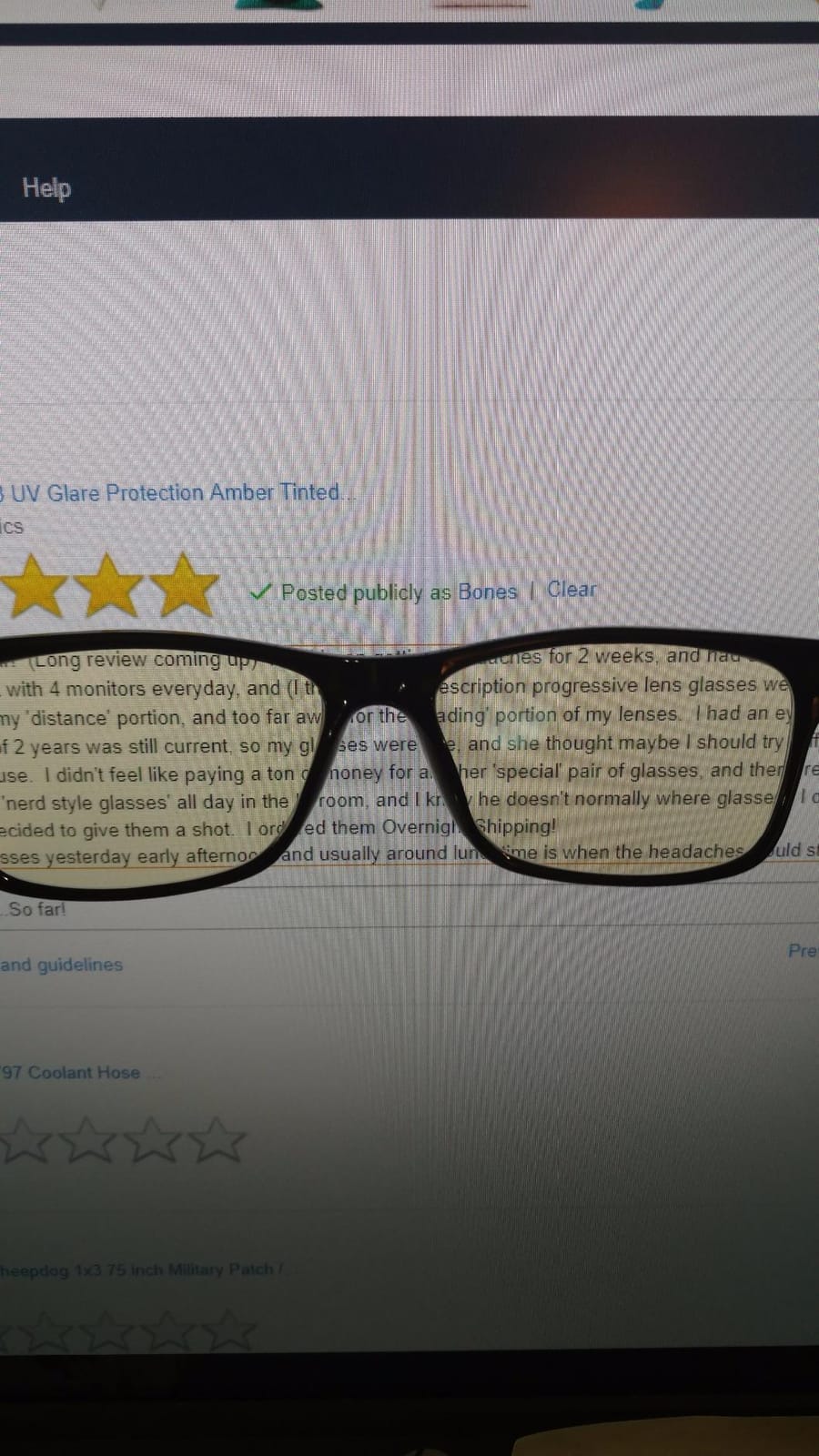 Gamma Ray Computer Blue Light Blocking Gaming Glasses w/Amber Tint and Anti Glare UV Digital Eyestrain customer photo 1