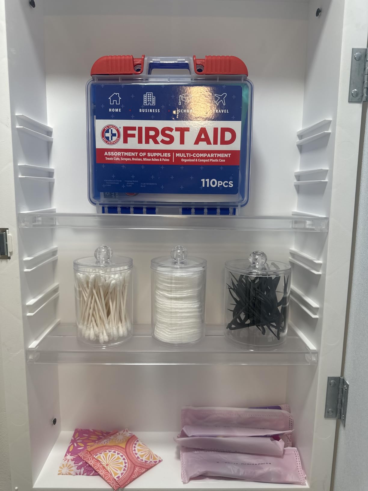 Be Smart Get Prepared 110 pc First Aid Kit: Clean, Treat, Protect Minor Cuts, Home, Office, Car, School, Business, Travel, Emergency, Outdoor, Camping & Sports, FSA/HSA (Packaging may vary) customer photo 1