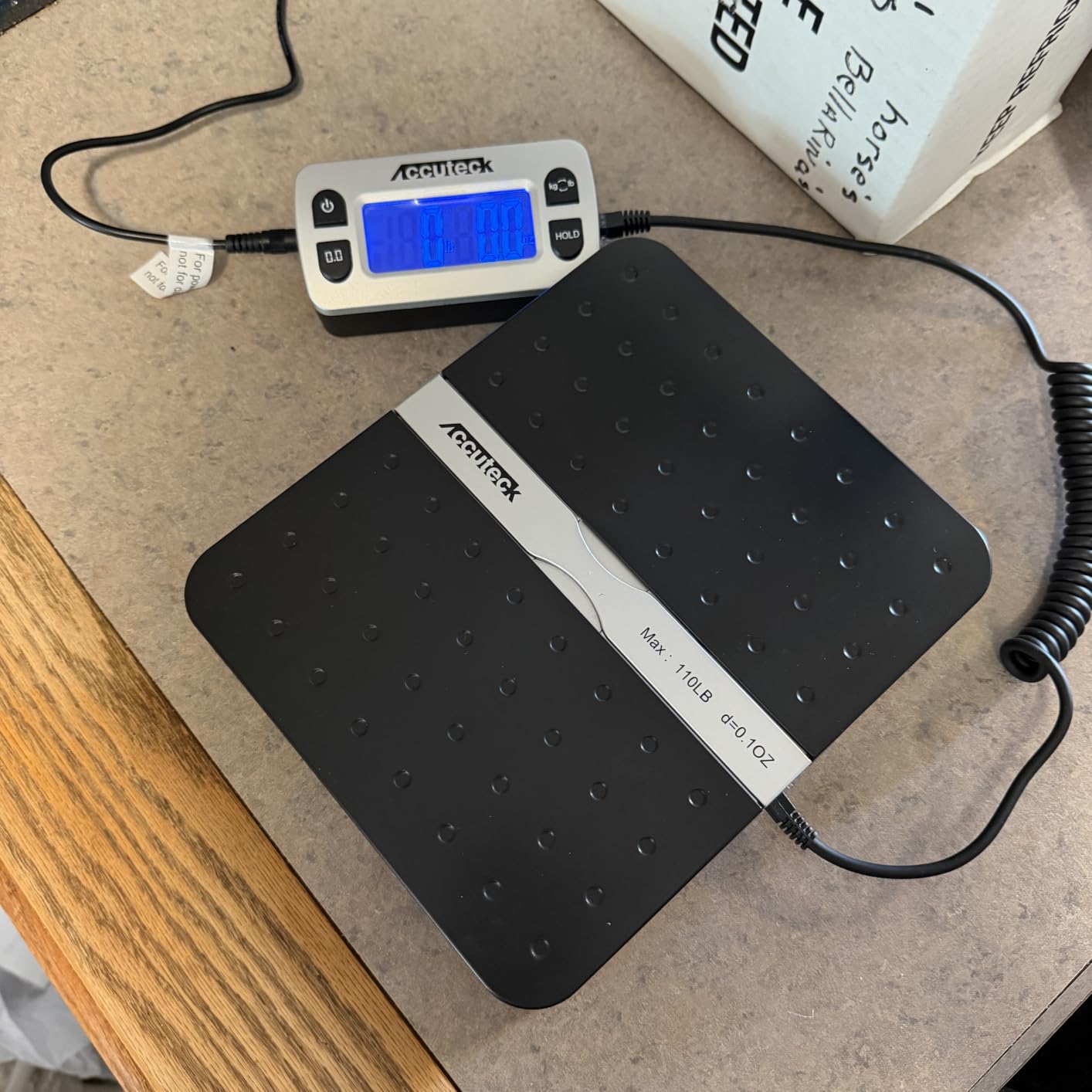 ACCUTECK 8580 High Capacity 110 Lbs High Accuracy 0.1OZ Digital Postal Scale with Remote Display, Batteries and USB Cable and AC Adapter Included customer photo 1