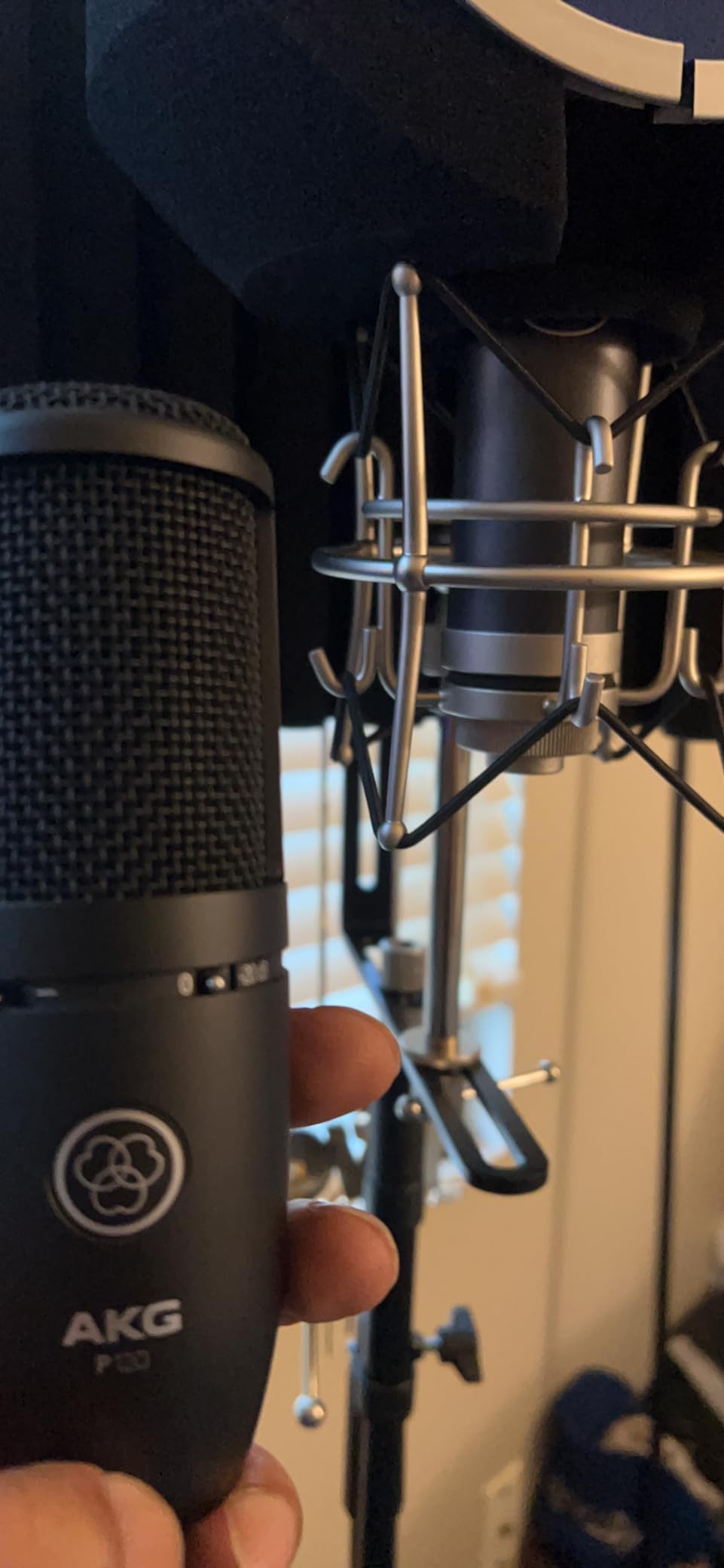 AKG Pro Audio P120 - Affordable 2/3-Inch Diaphragm Condenser Microphone for Clear Vocals & Instruments. Studio Recording or Live. XLR Connector. Black customer photo 2