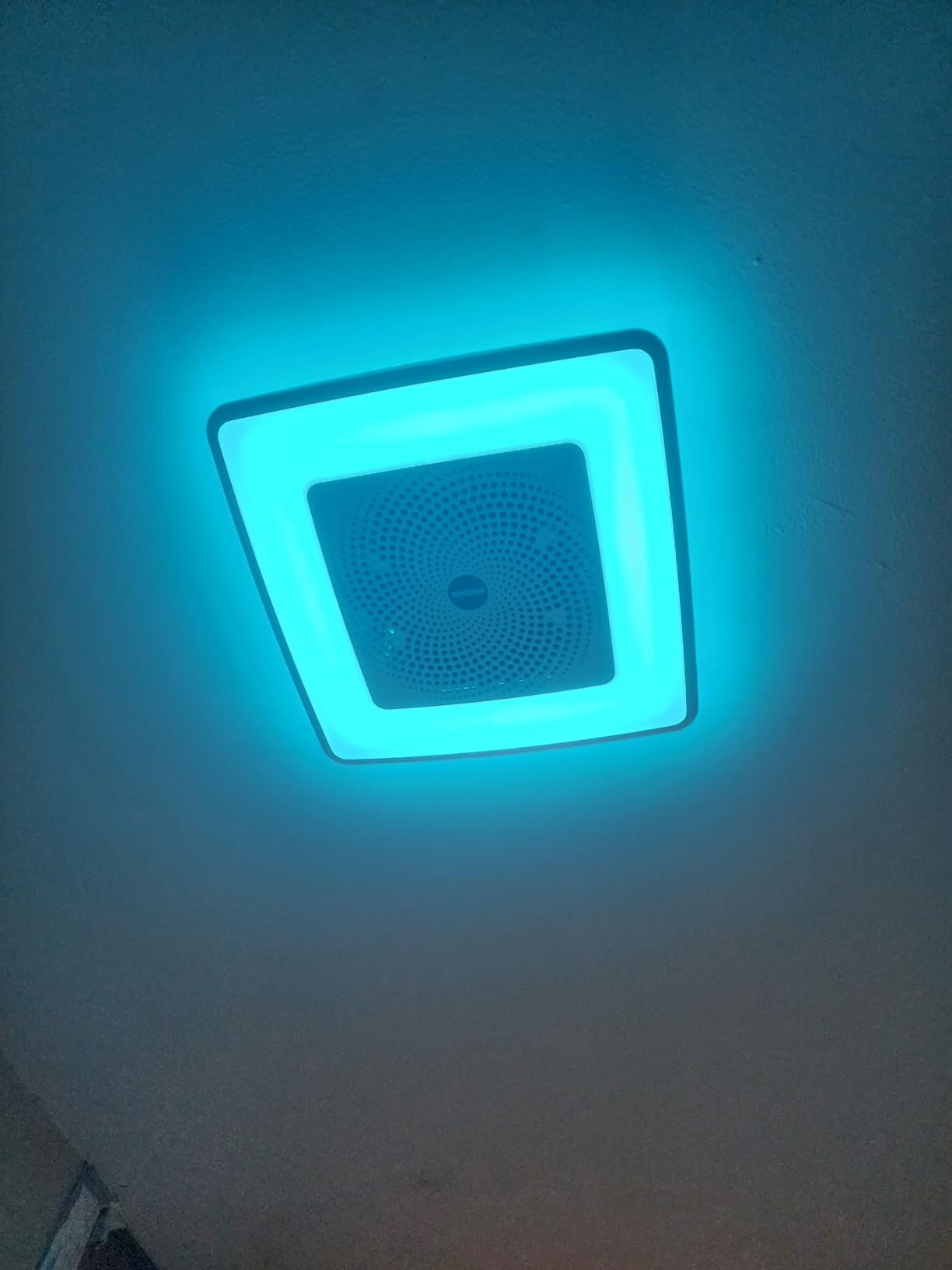 Broan-NuTone ChromaComfort Bathroom Exhaust Fan with Bluetooth Speaker, Powerful 110CFM/1.5 Sones, 24-color LED Light, SPK110RGBL, Wall Switch customer photo 2