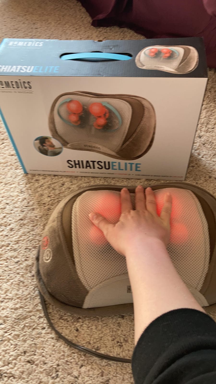 Homedics Shiatsu Back Massager with Heat, 3D Deep Tissue Massage Pillow customer photo 2