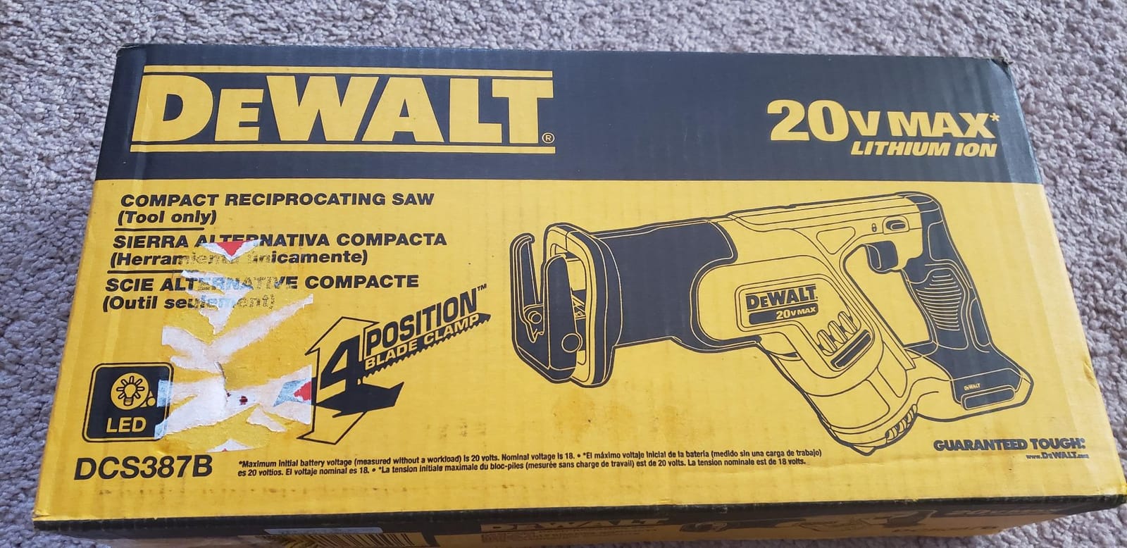 DEWALT 20V MAX Cordless Reciprocating Saw, Compact, Variable Speed, LED Light, Bare Tool Only (DCS387B) customer photo 1
