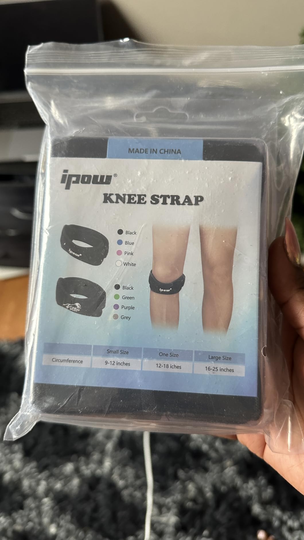 IPOW 2 Pack Patellar Tendon Support Strap for Knee Brace, Knee Support and Pain Relief customer photo 2