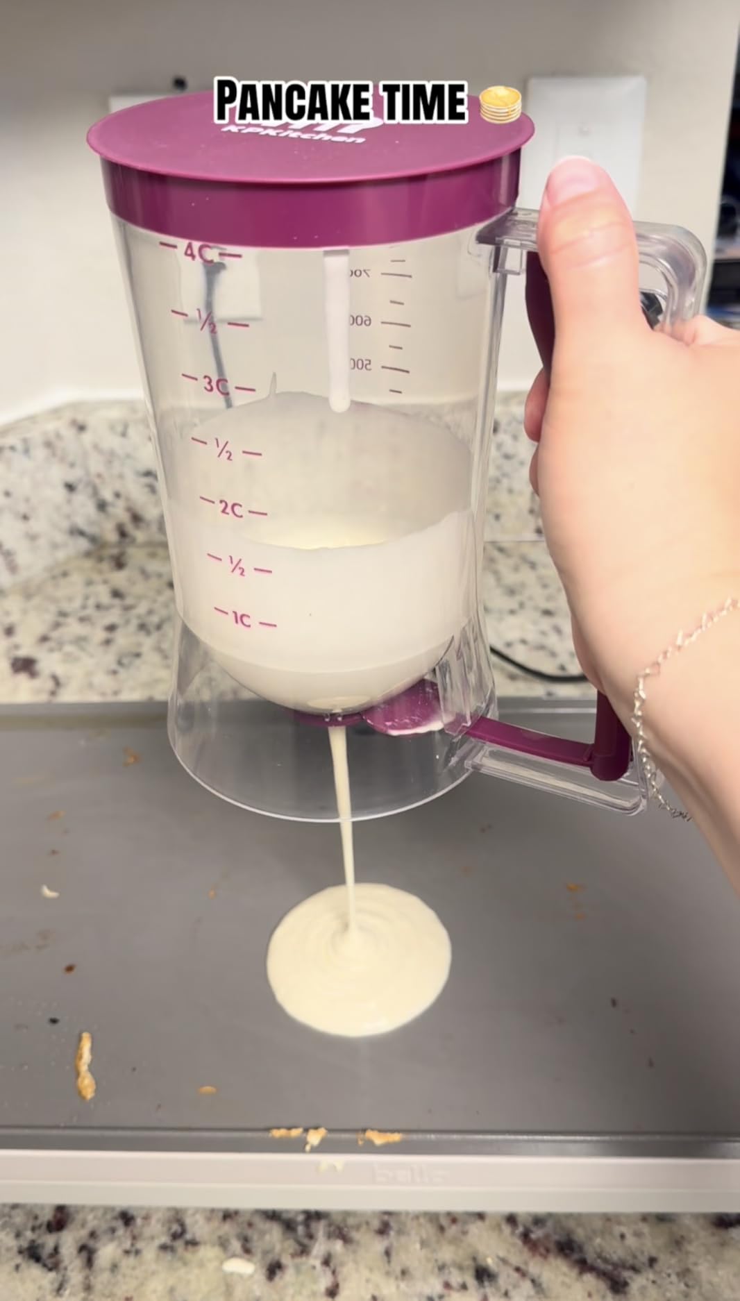 Pancake Batter Dispenser, Squeeze Handle for Pancakes, Waffles & Cupcakes customer photo 2