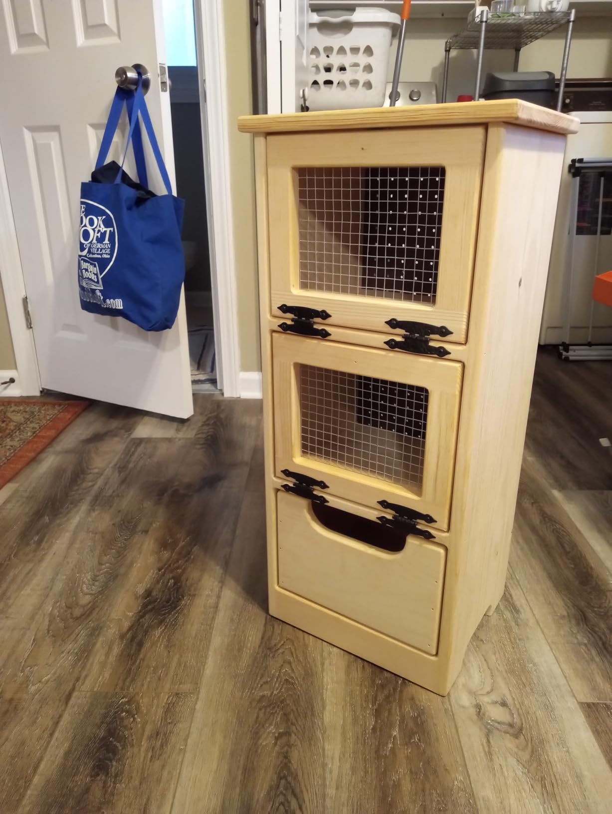 Veggie Bin, Rustic Walnut Stained Solid Pine Food Storage Container customer photo 1