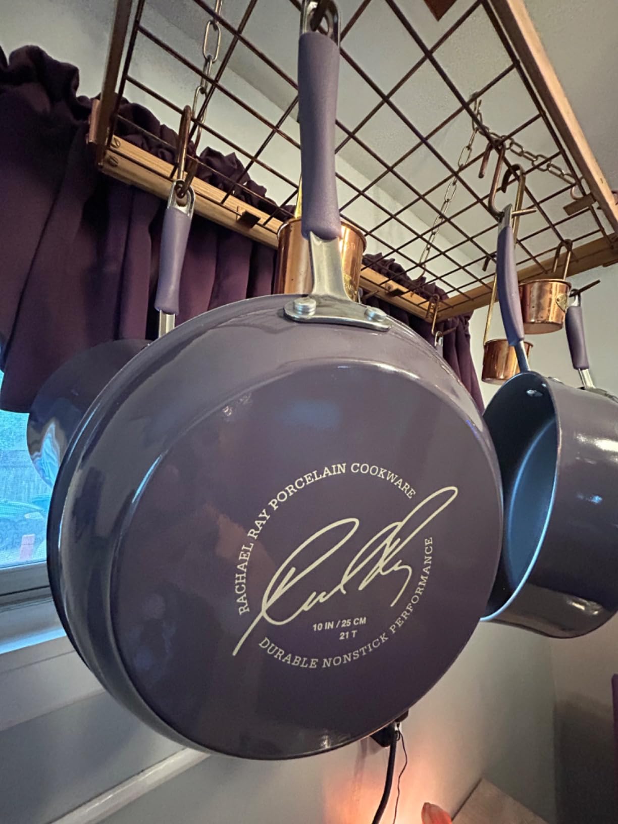 Rachael Ray Cucina Nonstick Cookware Purple Pots and Pans Set, 12-Piece | Easy cleanup, cooking pans and pot set, oven safe to 400°F, glass lids, lavender purple customer photo 2