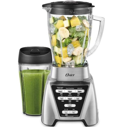 Oster Pro 1200 Smoothie Blender with Glass Jar & 24oz To-Go Cup, Countertop Kitchen Blender with 7 Speeds, 1200W Power, Brushed Nickel customer photo 2