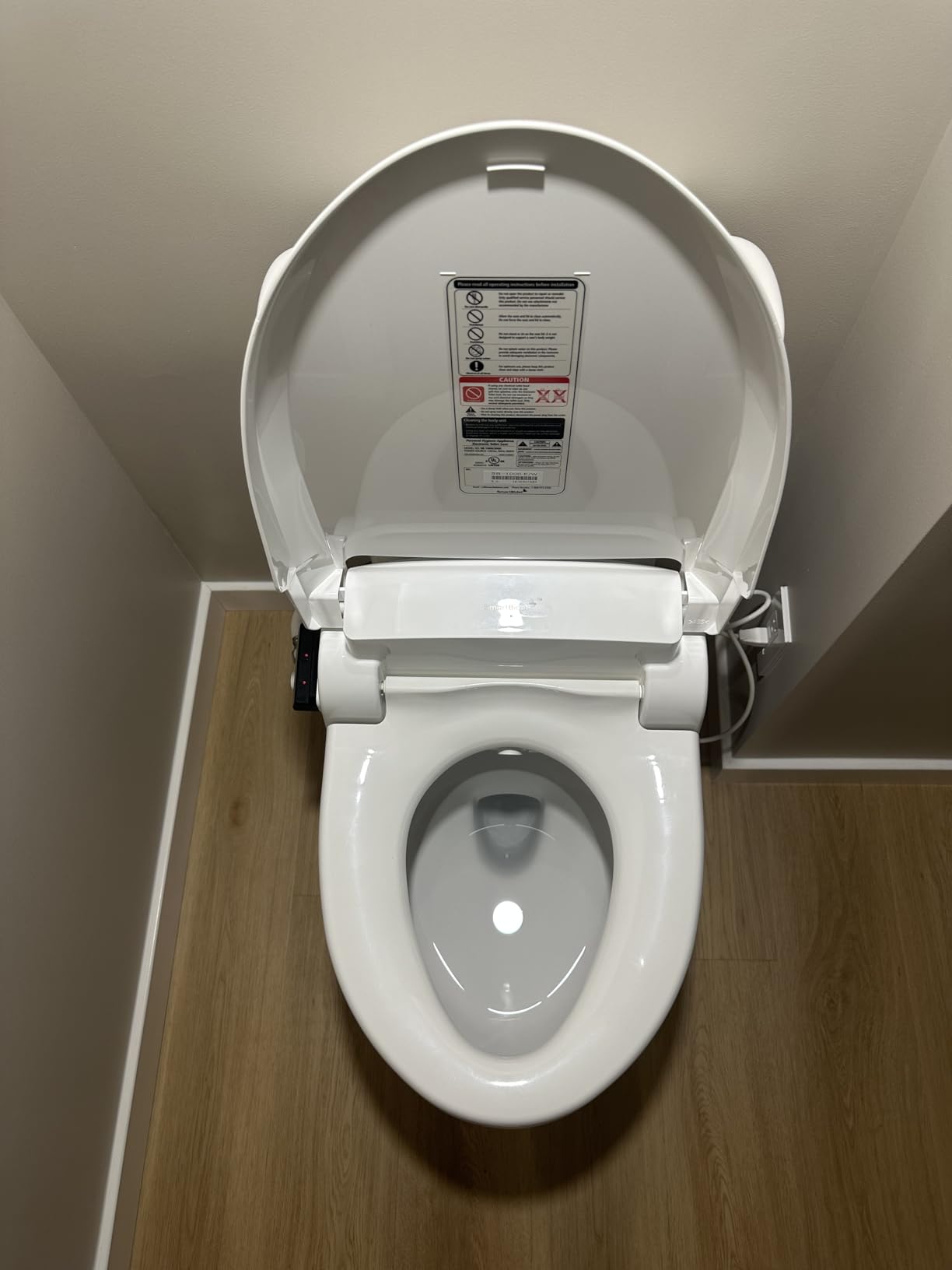 SmartBidet® SB-1000 Smart Bidet Electric Bidet Toilet Seat with Heated Seat, Warm Water, Air Dryer – Remote Control, Elongated customer photo 1