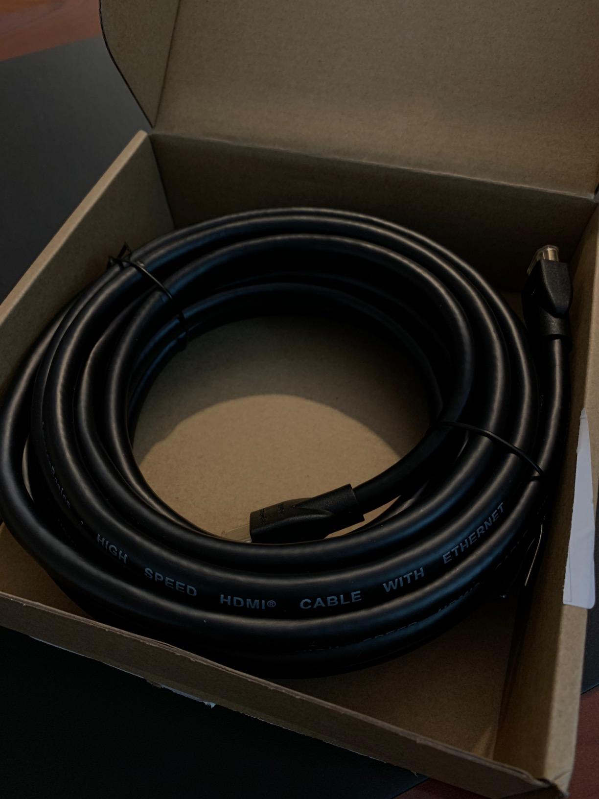 Amazon Basics HDMI 2.0 Cable with Ethernet, 25ft, 4K@60Hz, High-Speed (18Gbps), 2160p, 48 bit, Compatible with TV/PS5/Xbox/Roku/Blu-ray, Black customer photo 1