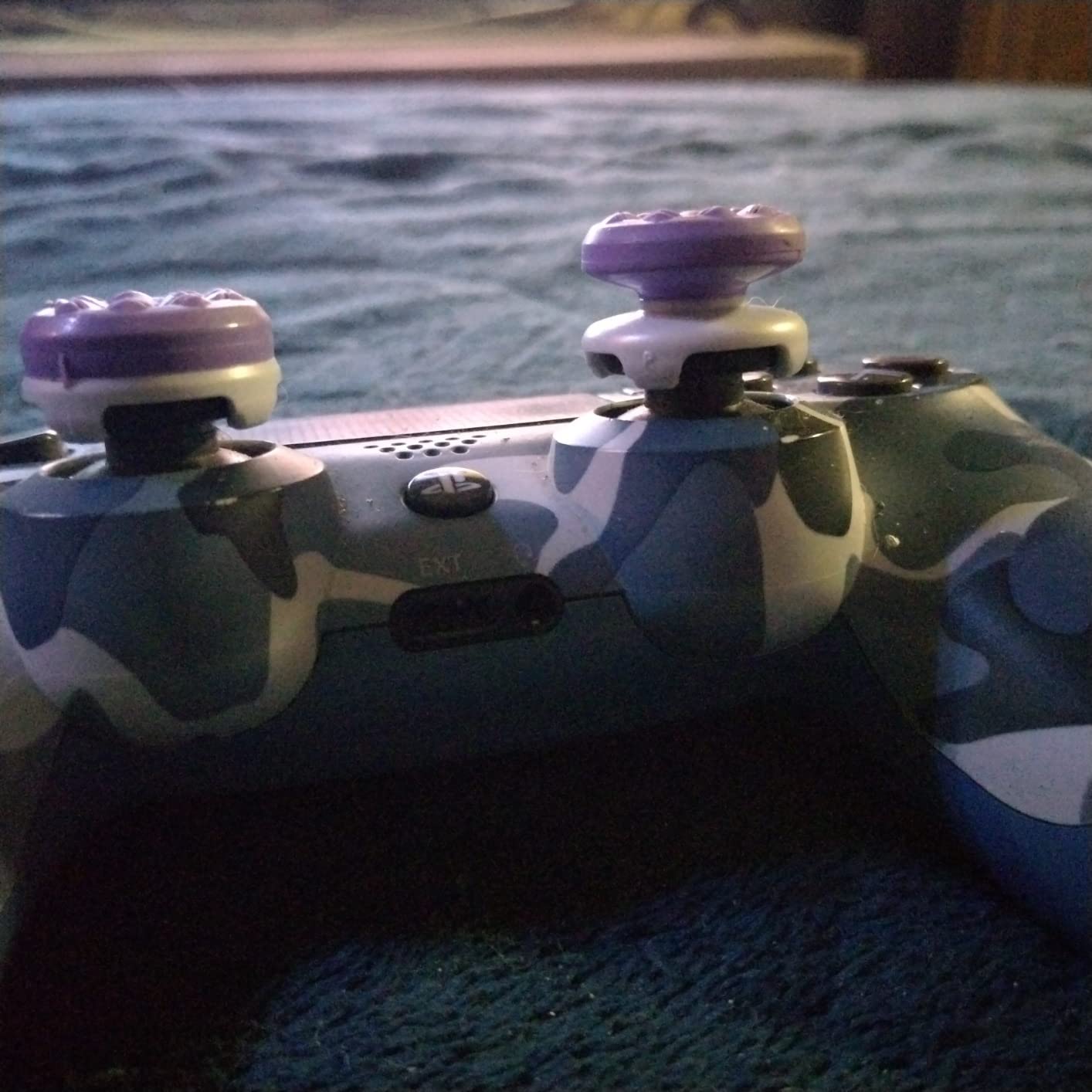 KontrolFreek FPS Freek Galaxy Purple for PlayStation 4 (PS4) and PlayStation 5 (PS5) | Performance Thumbsticks | 1 High-Rise, 1 Mid-Rise | Purple customer photo 2
