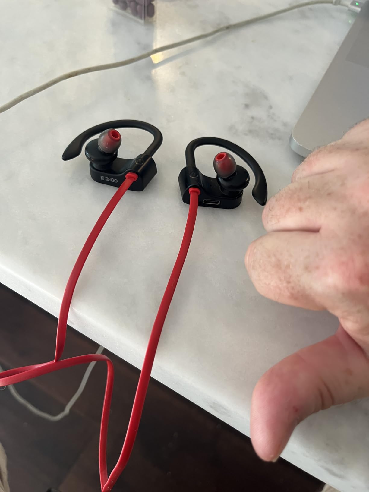 Otium Bluetooth Headphones,Wireless Earbuds IPX7 Waterproof Sports Earphones with Mic HD Stereo Sweatproof in-Ear Earbuds Gym Running Workout 15 Hour Battery Sound Isolation Headsets customer photo 2