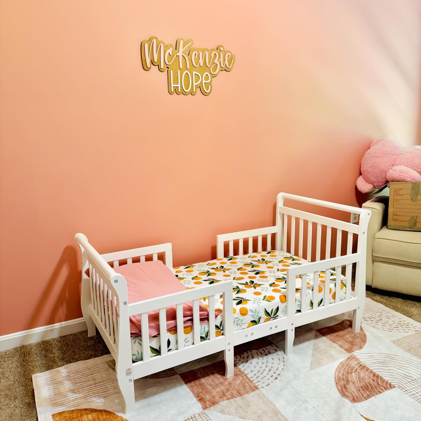 Dream On Me Emma 3-in-1 Wooden Toddler Bed, GREENGUARD Gold, Steel Grey customer photo 1