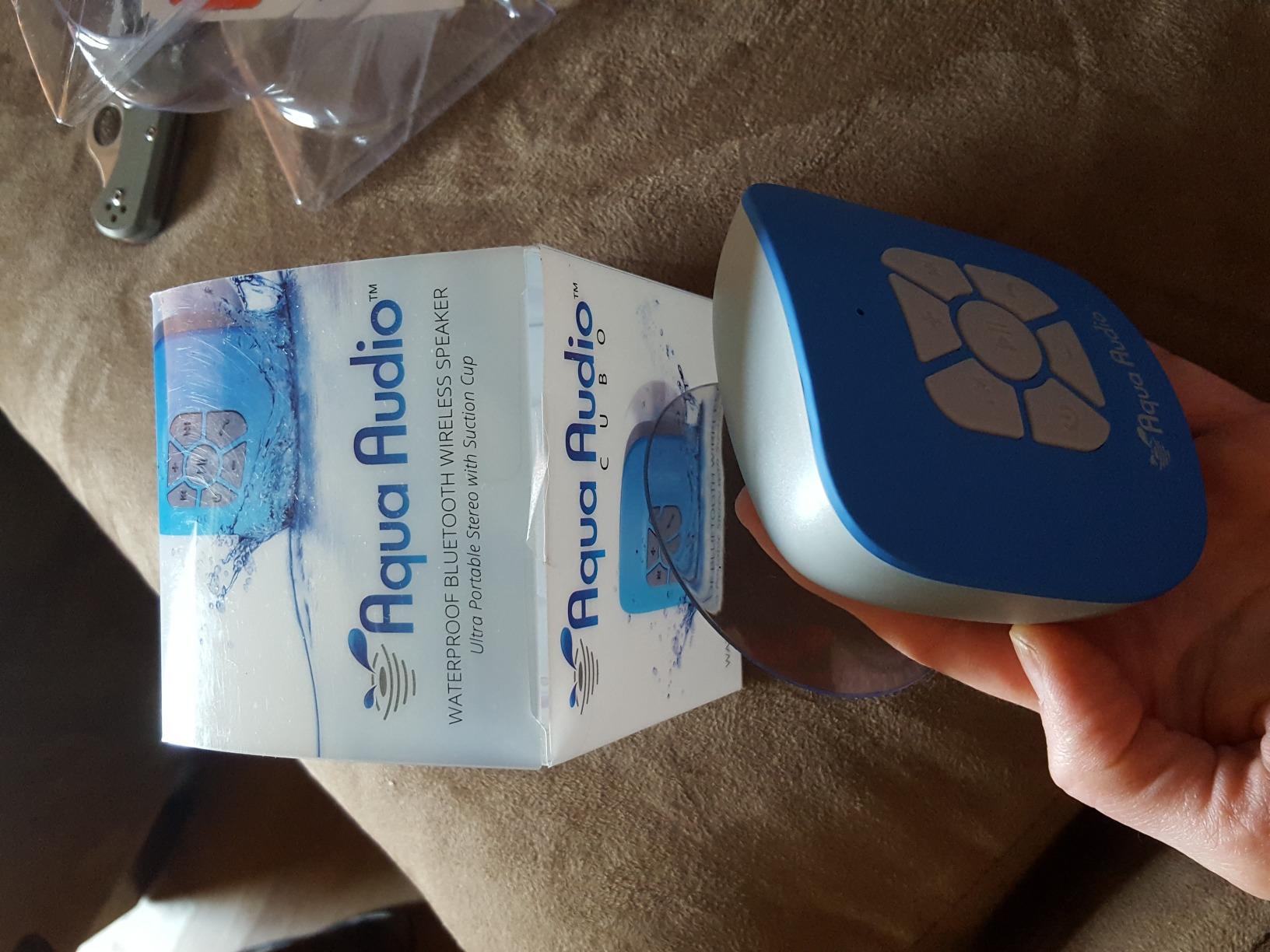 Shower Speaker Bluetooth Waterproof with Suction Cup - 10 Hours Playtime/Built-in Mic (Silver) customer photo 2