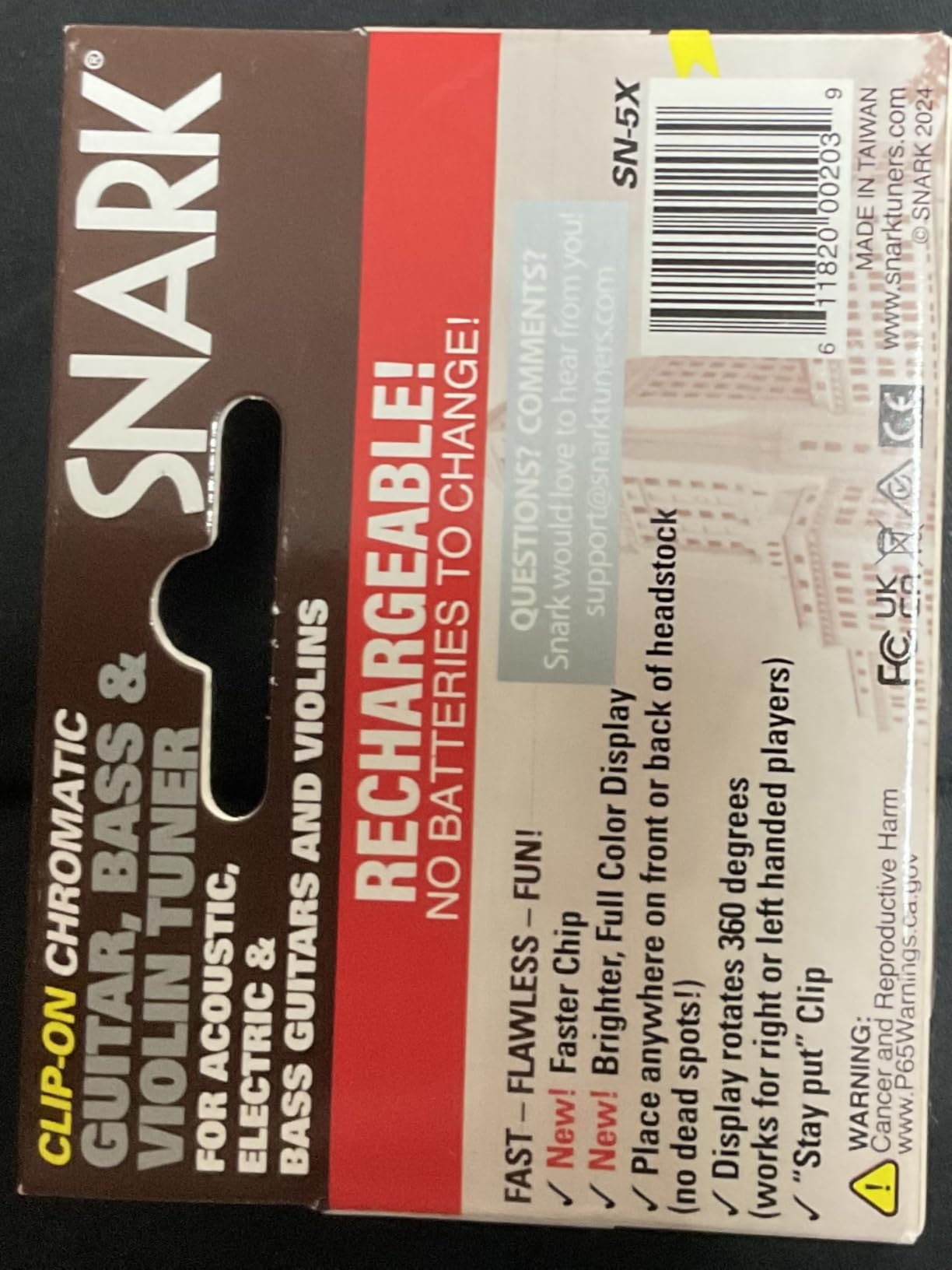 Snark SN5X Clip-On Chromatic Tuner for Guitar Bass and Violin customer photo 1