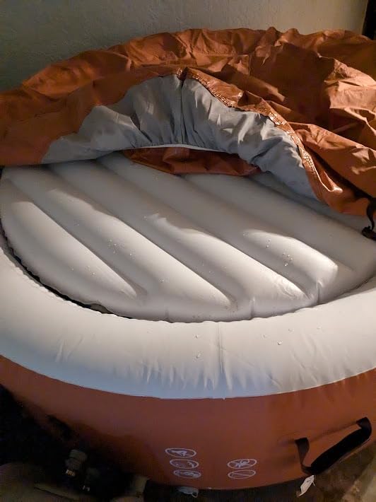 Coleman SaluSpa Miami AirJet 2 to 4 Person Round Inflatable Hot Tub Portable Outdoor Spa with 120 Soothing AirJets and Insulated Cover, Black customer photo 1