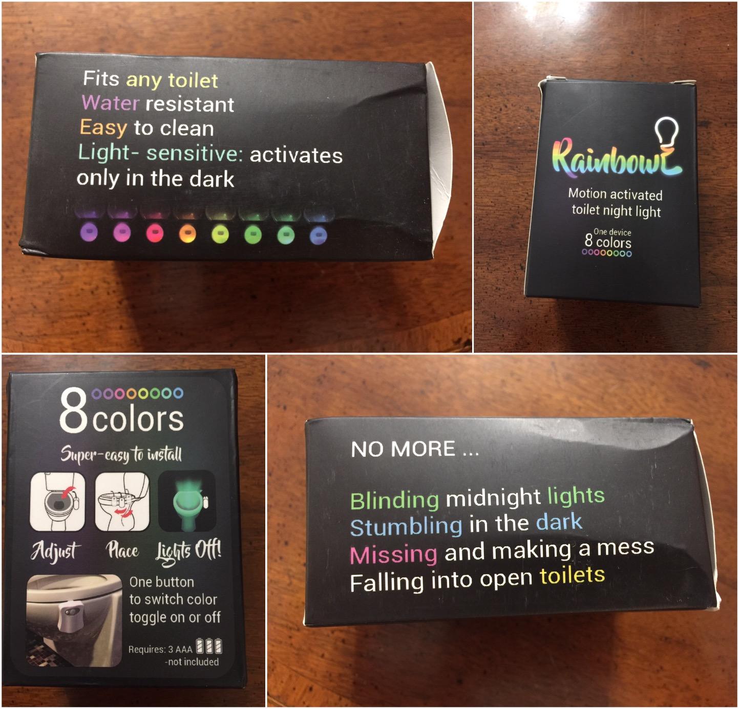 RainBowl Toilet Bowl Night Light, Motion Sensor, 8 Colors, LED customer photo 2