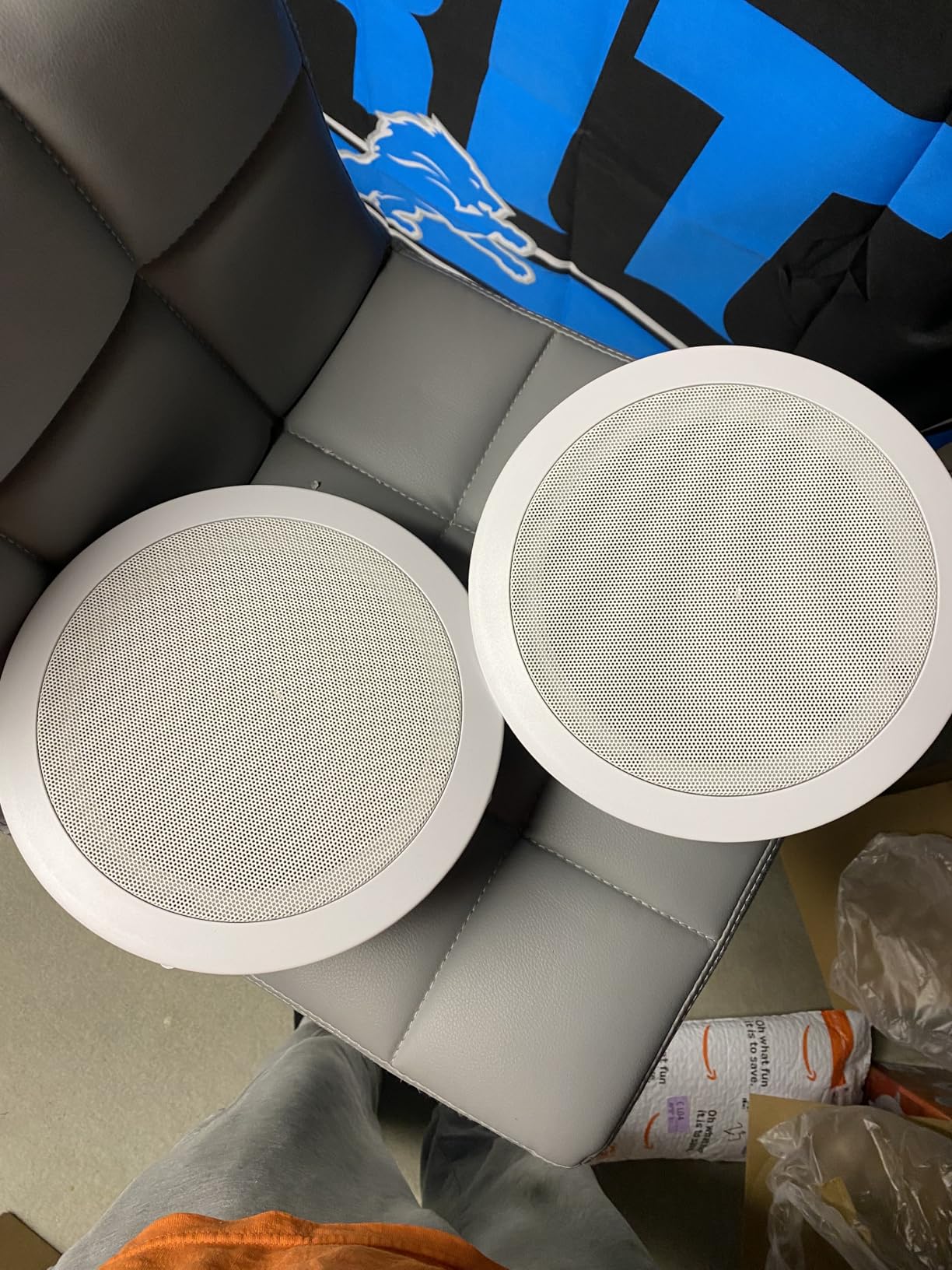 Pyle Pair 6.5” Flush Mount in-wall in-Ceiling 2-Way Home Speaker System Spring Loaded Quick Connections Dual Polypropylene Cone Polymer Tweeter Stereo Sound 200 Watts, White customer photo 1