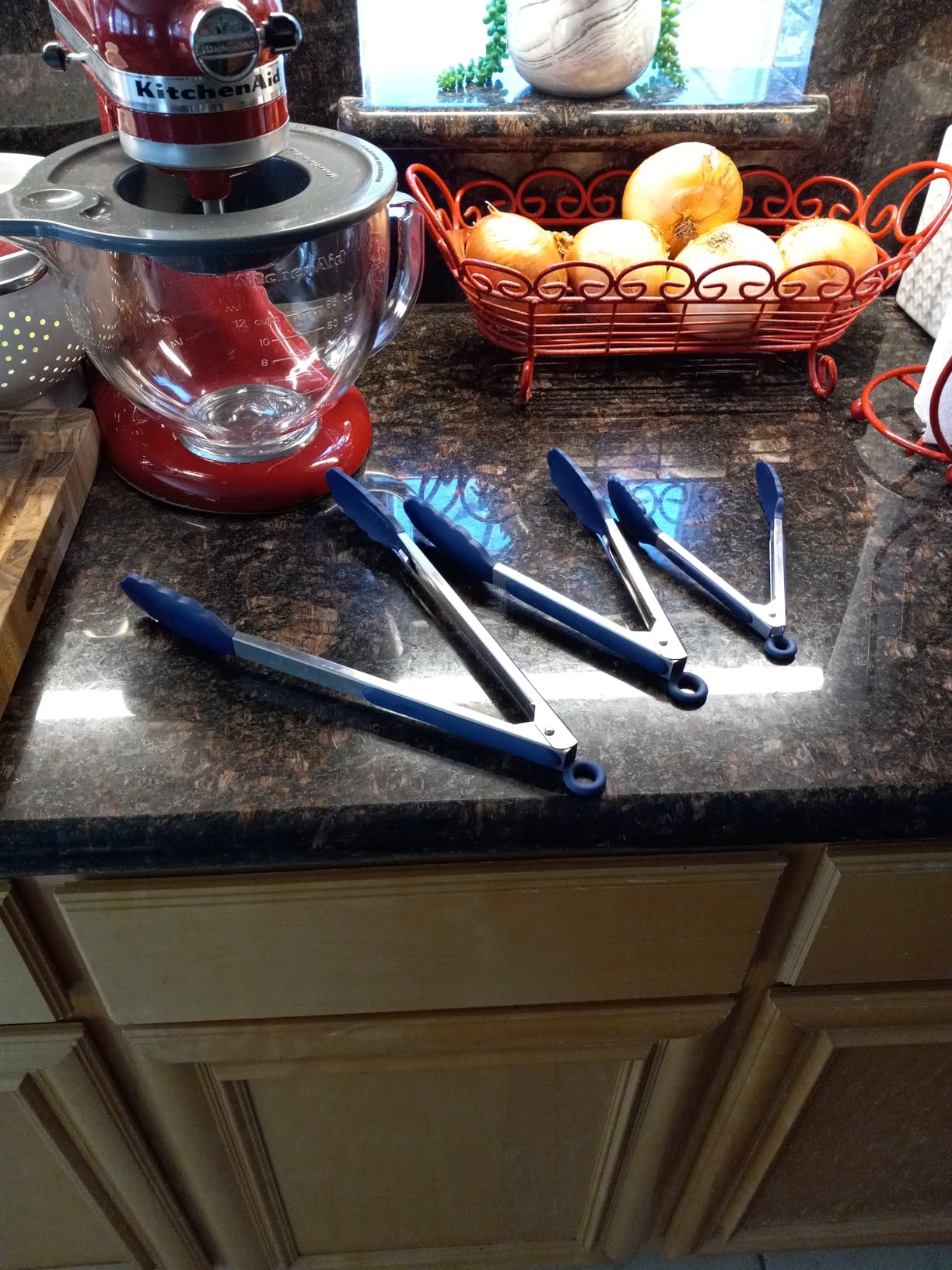 Kitchen Tongs - 12, 9 & 7 Inch Locking Silicone Tongs for Cooking, Set of 3 customer photo 2