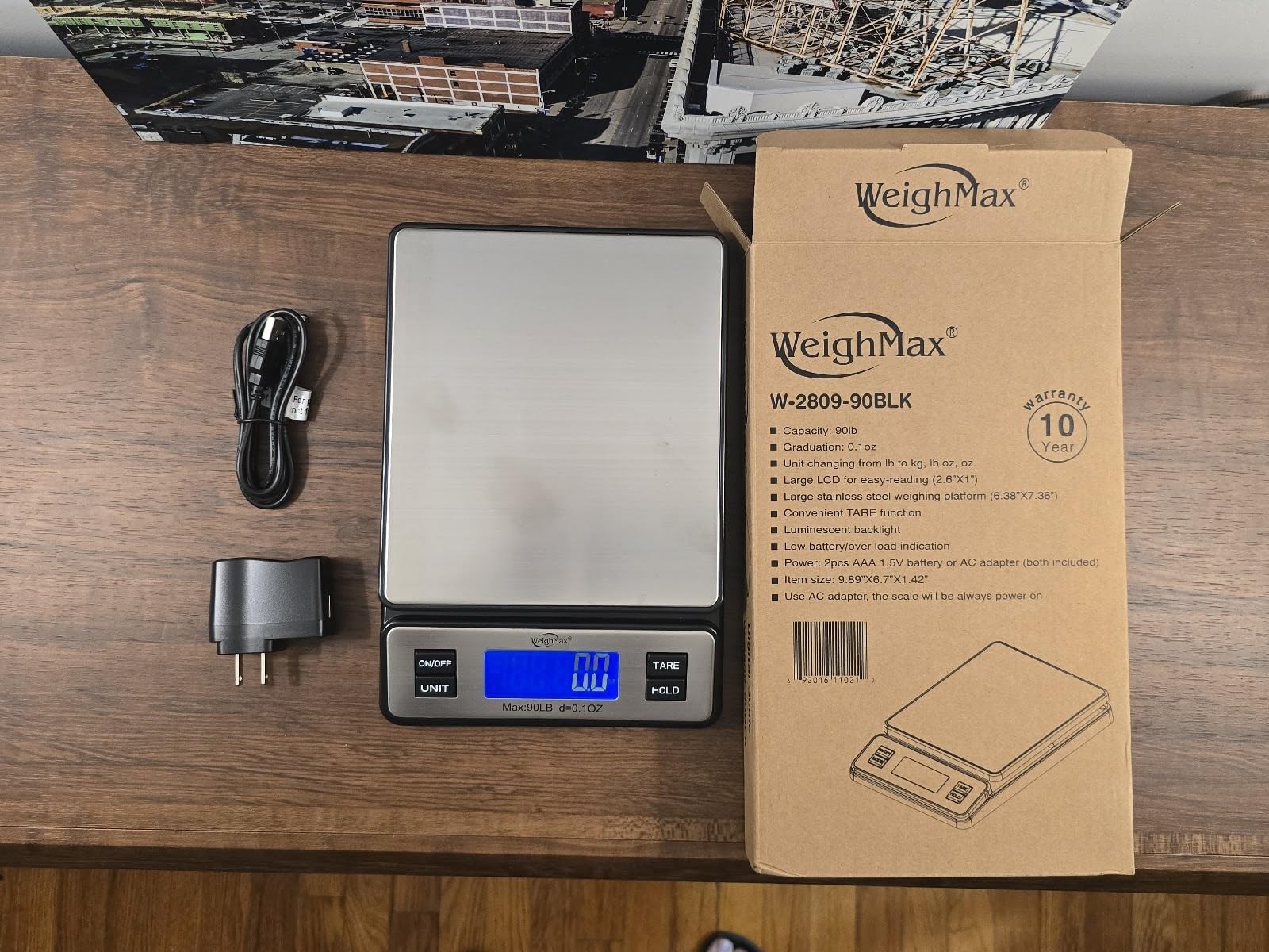 Weighmax W-2809 90 LB X 0.1 OZ Durable Stainless Steel Digital Postal Scale, Shipping Scale With AC adapter, 1 Pack customer photo 2