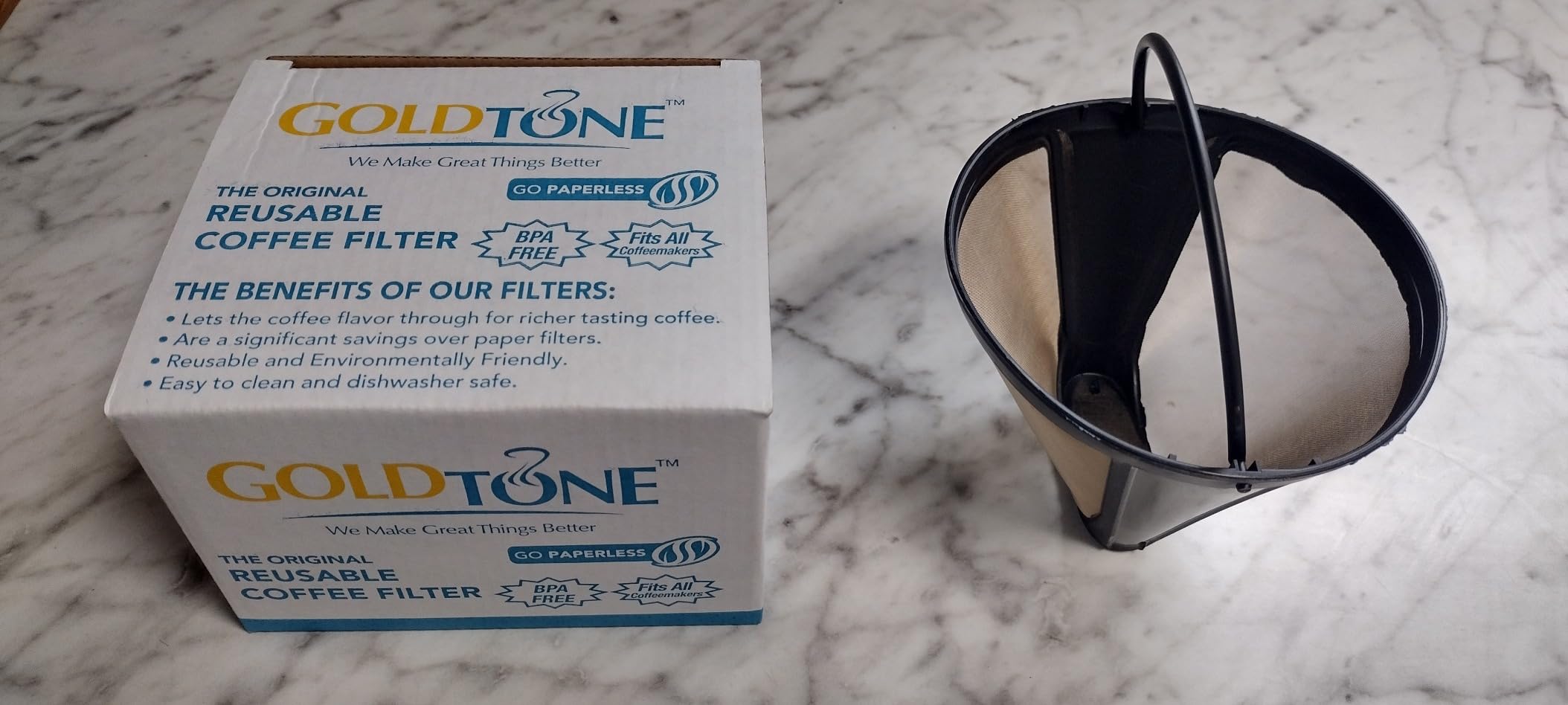 GoldTone Brand (Made in the USA) Reusable No.4 Cone Style Replacement Coffee Filter replaces your Cuisinart Permanent Coffee Filter for Machines and Brewers (1 Pack) customer photo 1