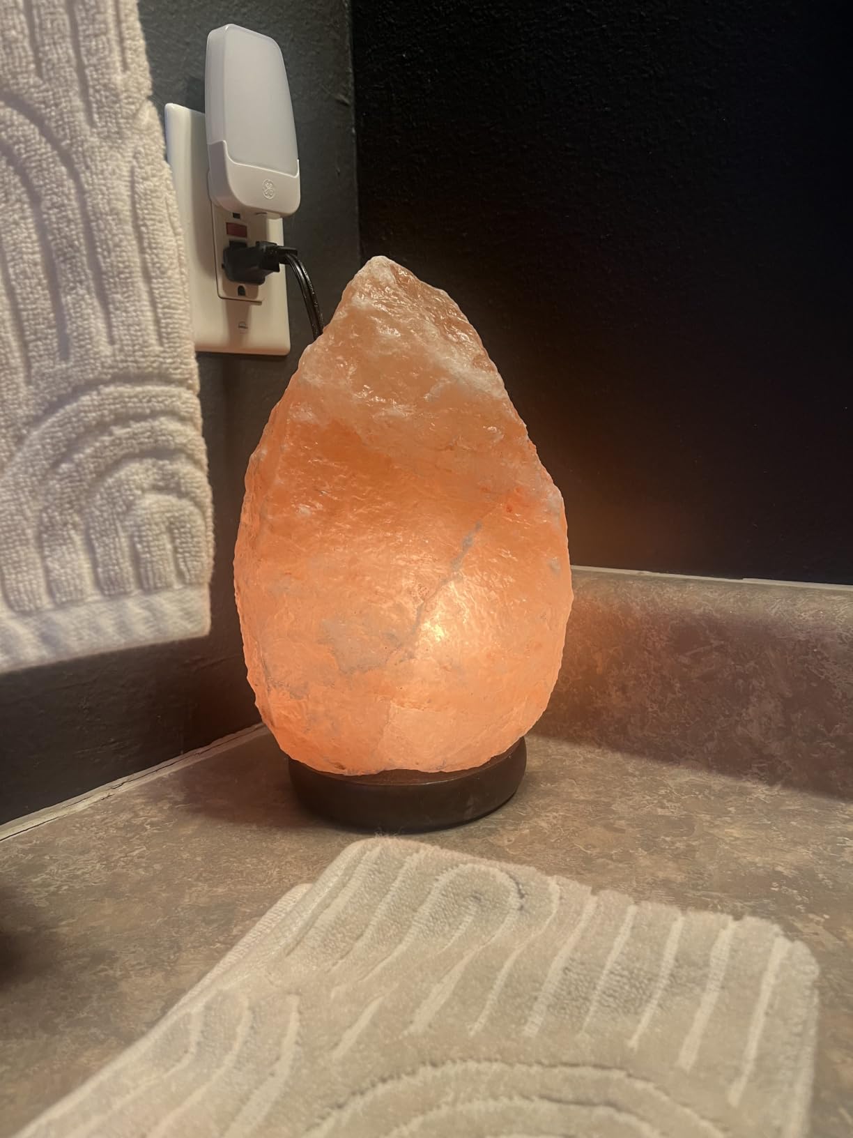 Himalayan Salt Lamp for Bedroom Large 10–12 Inch Pink Salt Rock Lamp with Dimmer, Wooden Base & Spare Bulbs | Calming Ambient Night Light | Thoughtful Wellness Gift for Women, Home, or Office customer photo 2