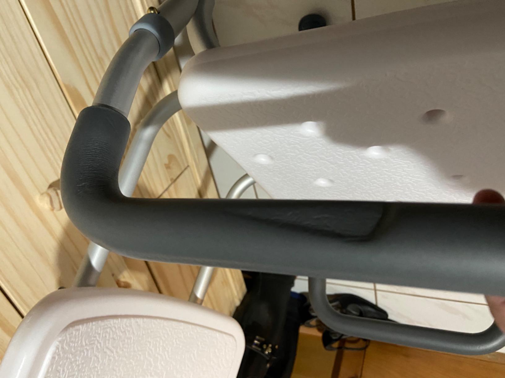 Vaunn Medical Deluxe Spa Shower Chair with Arms and Back, Bath Seat for Seniors, 450 lbs Max Weight, White with Light Gray Arms customer photo 1