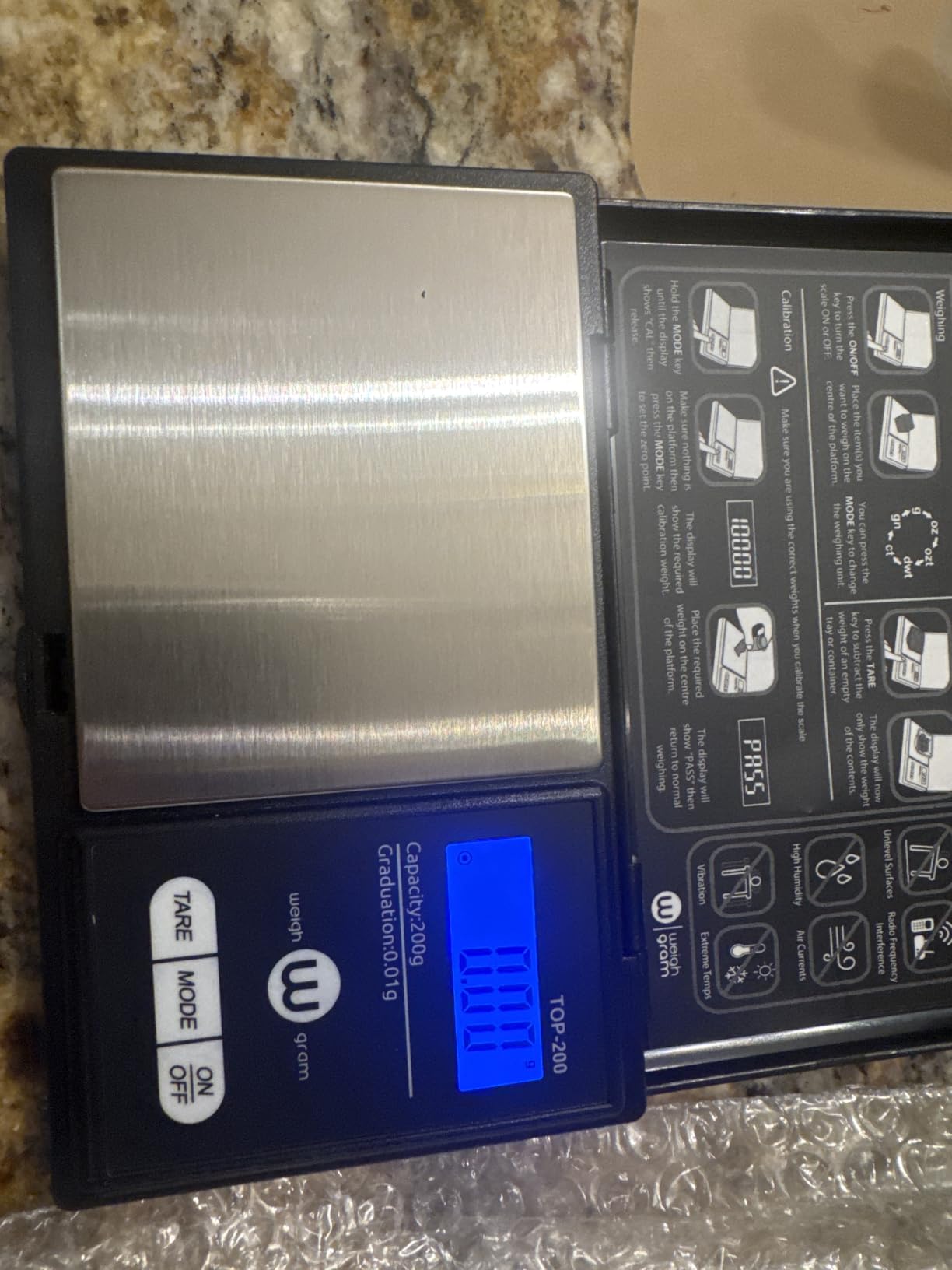 Digital Pocket Gram Scale 200g x 0.01g High Precision with 100g Calibration | Mini Scale Weighs Kitchen Small Food, Jewelry, Ounces, Grains, LCD Display, Tare Function With 100g Calibration Weight customer photo 2
