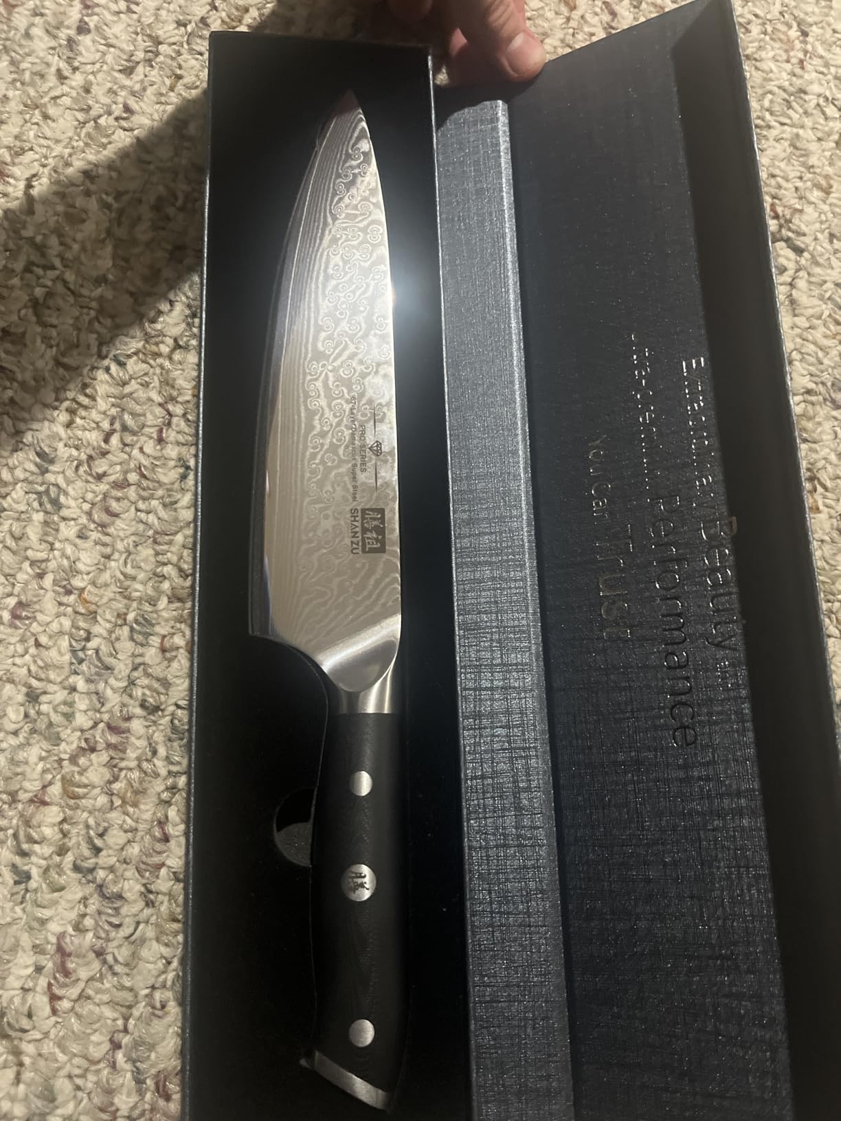 SHAN ZU Chef Knife 8 Inch Japanese Steel Damascus Kitchen Knife | Professional Kitchen Knives Ultra Sharp High Carbon Super Steel Kitchen Utility Knife customer photo 1