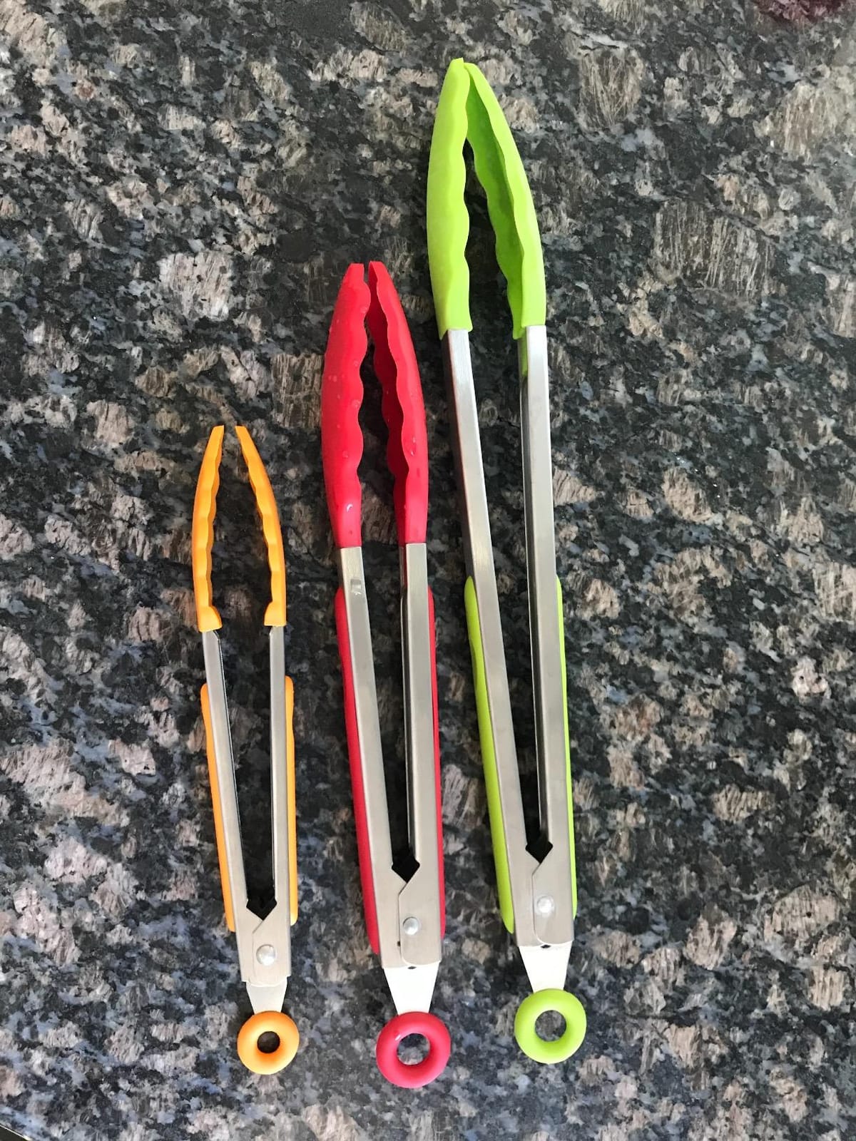 Popco 3 Piece Kitchen Tongs Set 7, 9, 12 Inch - Stainless Steel Nonstick Tongs with Silicone Tips - Heat Resistant and Dishwasher Safe for Cooking, Grilling, Salad, and Everyday Serving customer photo 1
