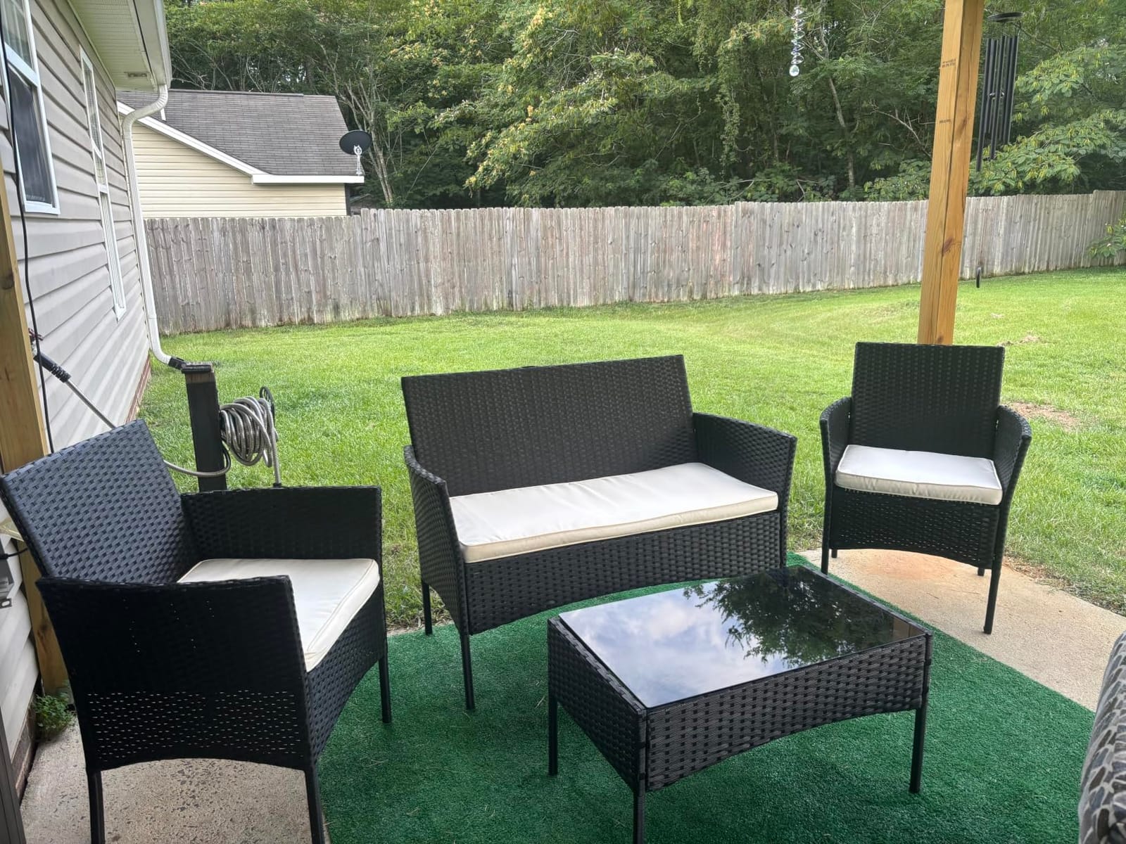 FDW | 3-Piece Patio Furniture Set | Khaki |Outdoor Wicker Furniture with Coffee Table | Modern Rattan Chairs Conversation Set | Outdoor Seating | Weather-Resistant | for Porch, Garden, Lawn customer photo 1