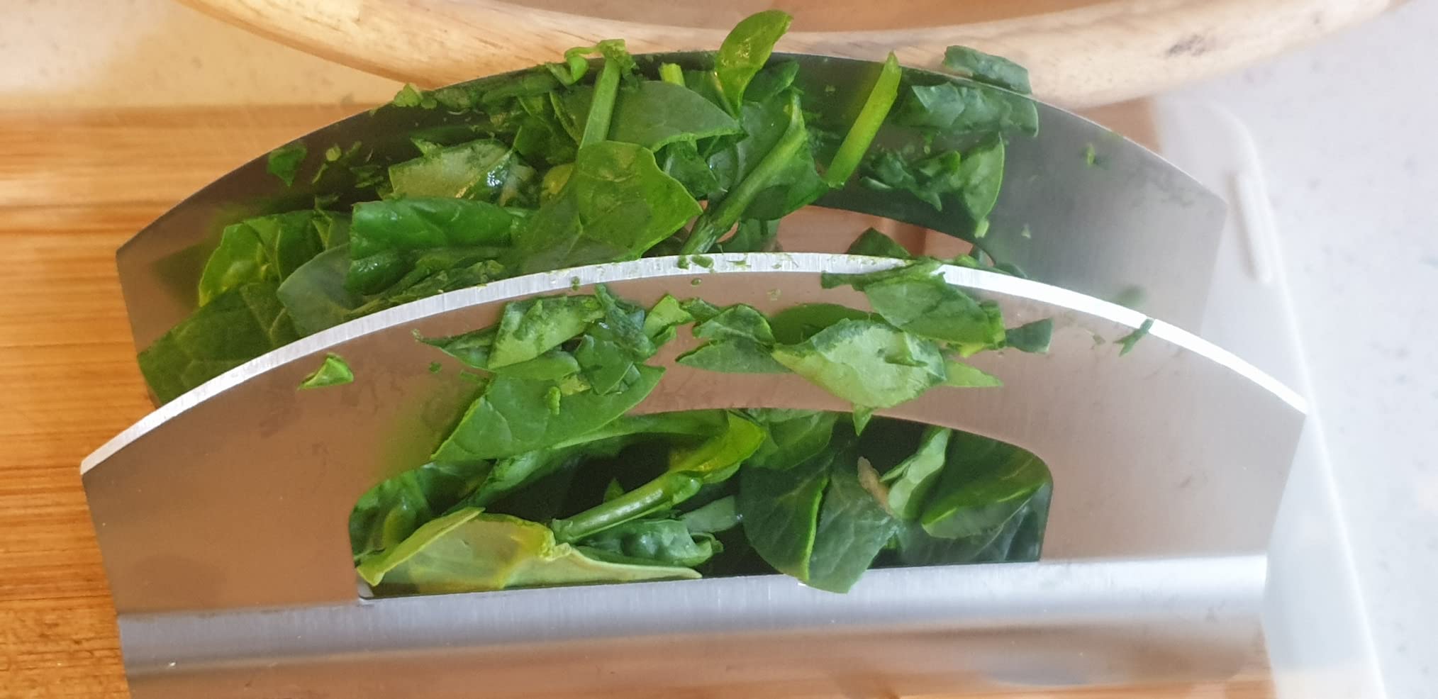 Checkered Chef Salad Chopper Tool - Mezzaluna Knife, Stainless Steel Blade customer photo 2