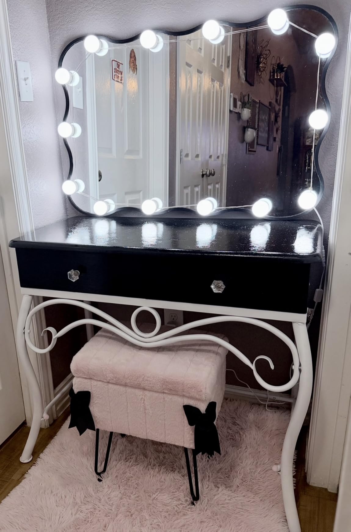 Waneway 14 Bulb Vanity Lights for Mirror, Plug-in Power Adapter & Touch Dimmer, 6,000K, 1350 Lumens (Mirror Not Included) customer photo 2