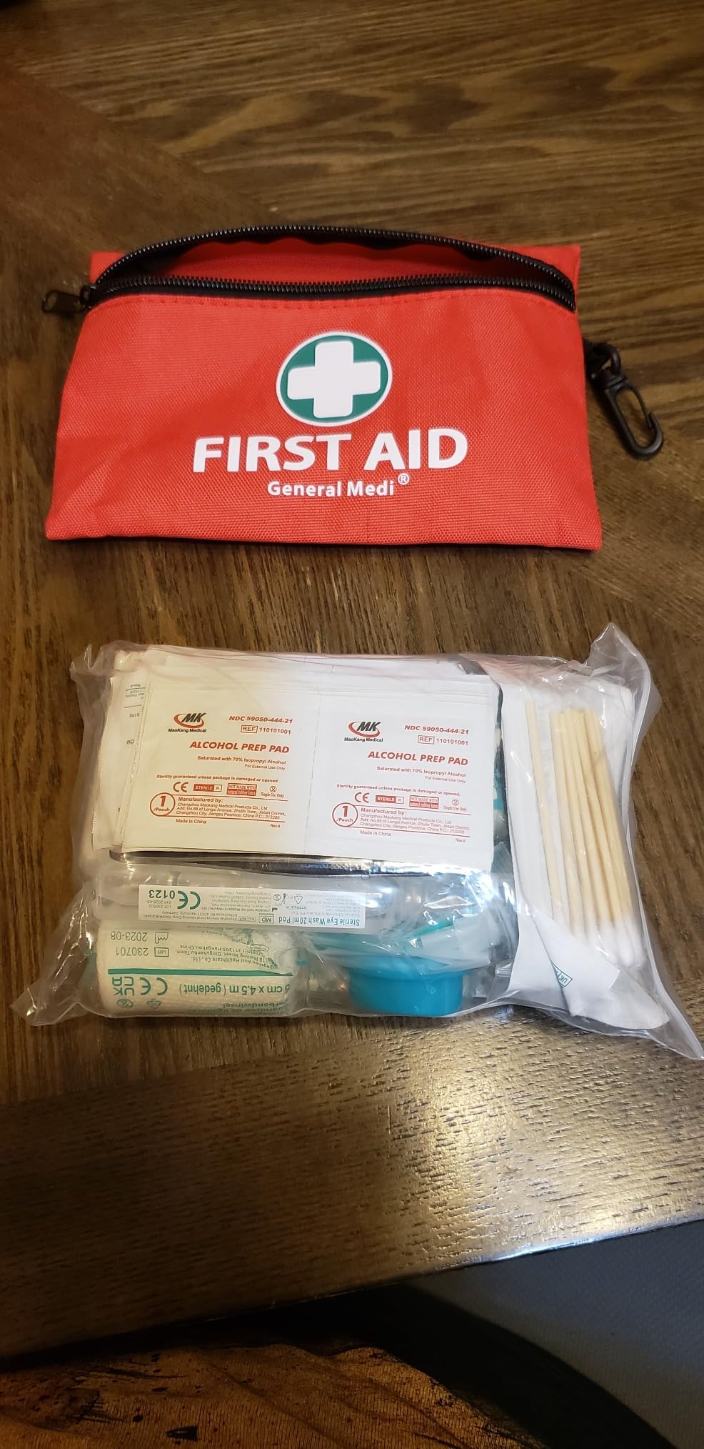 General Medi Mini First Aid Kit, 110 Piece Small First Aid Kit - Includes Emergency Foil Blanket, Scissors for Travel, Home, Office, Vehicle, Camping, Workplace & Outdoor (Red) customer photo 1